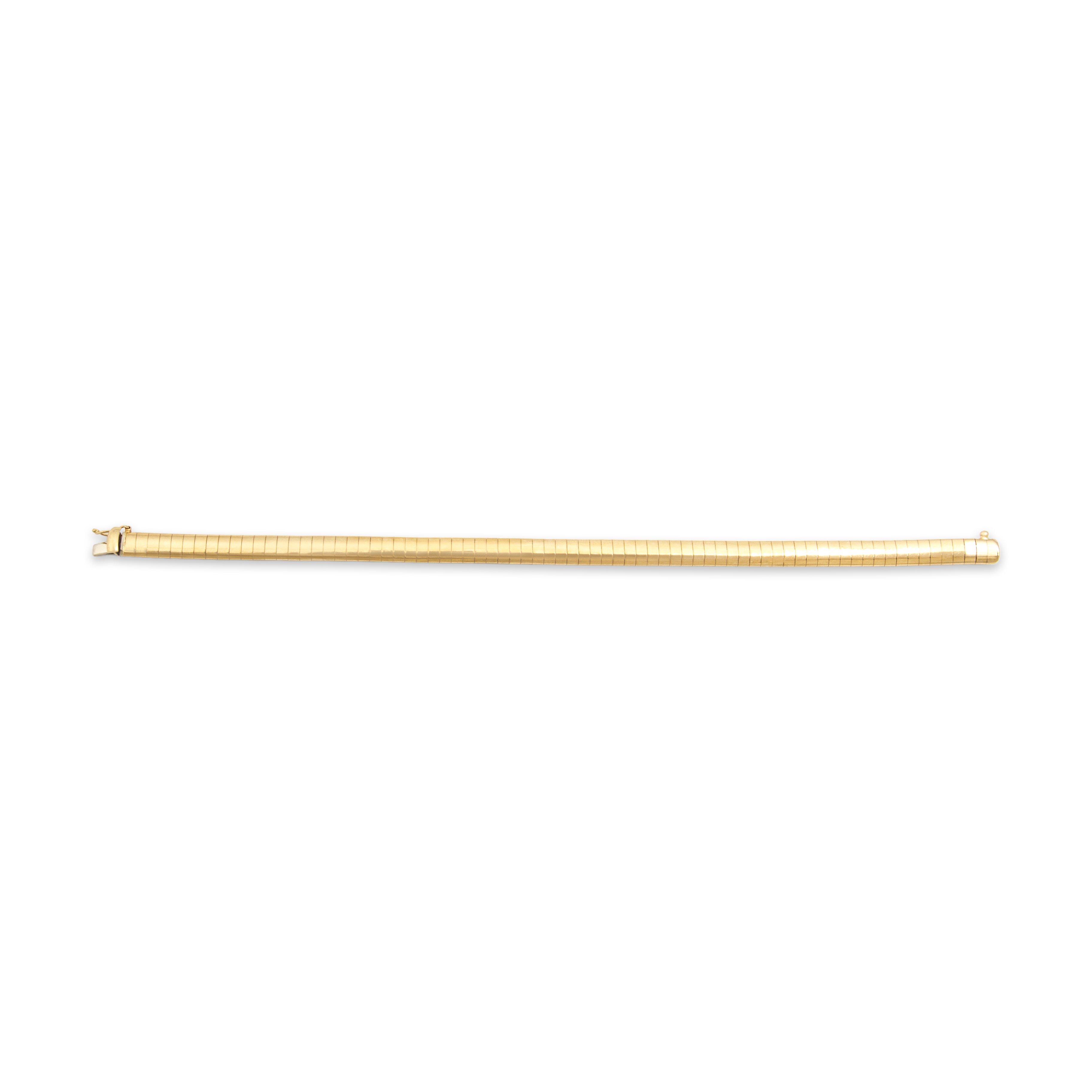 Vintage Italian Substantial Sleek 14k Yellow Gold Omega Link Bracelet - Overall view
