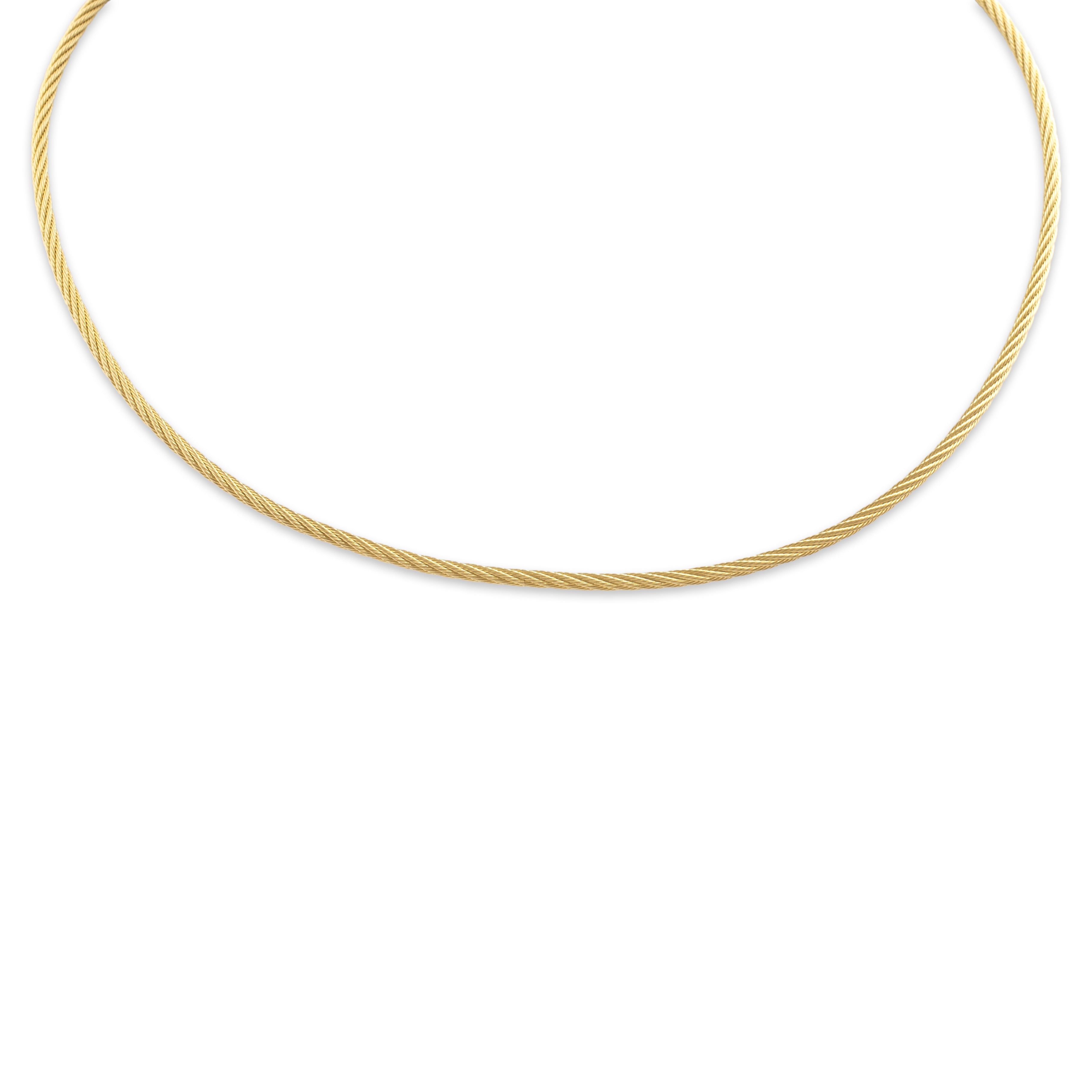 Vintage 14k Yellow Gold Blue Sapphire Superb Cable Collar Necklace - detail view #2