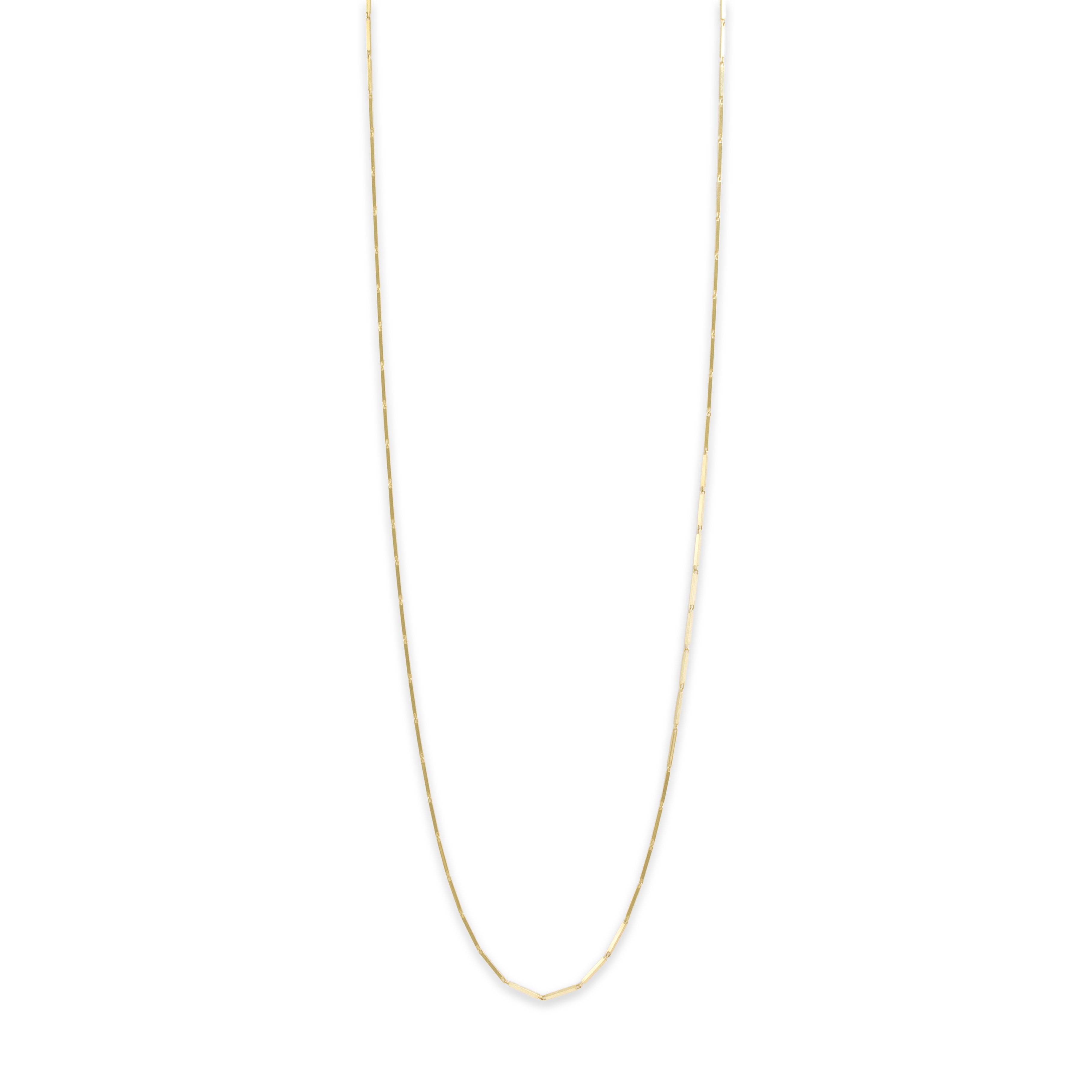 Vintage Italian 14k Yellow Gold Sleek Bar Link Necklace - detail view #1