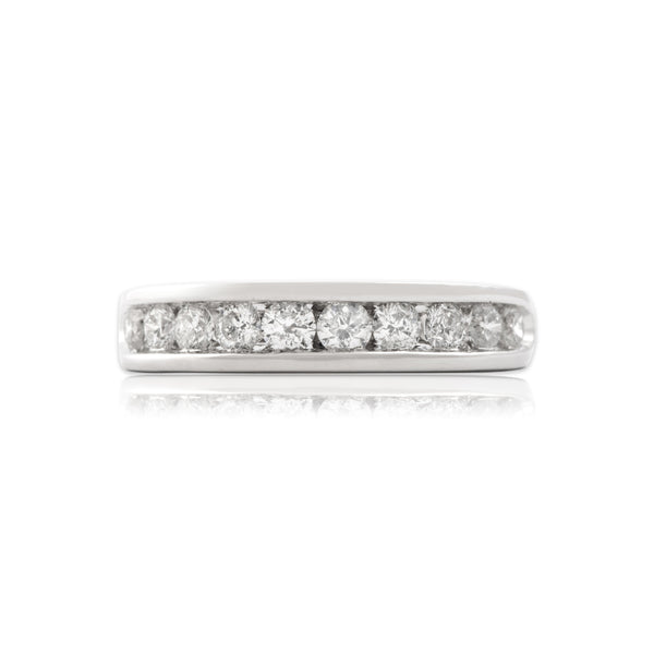 Vintage 14k White Gold 1.04cttw Diamond Bright Channel-Set Ring 9.75