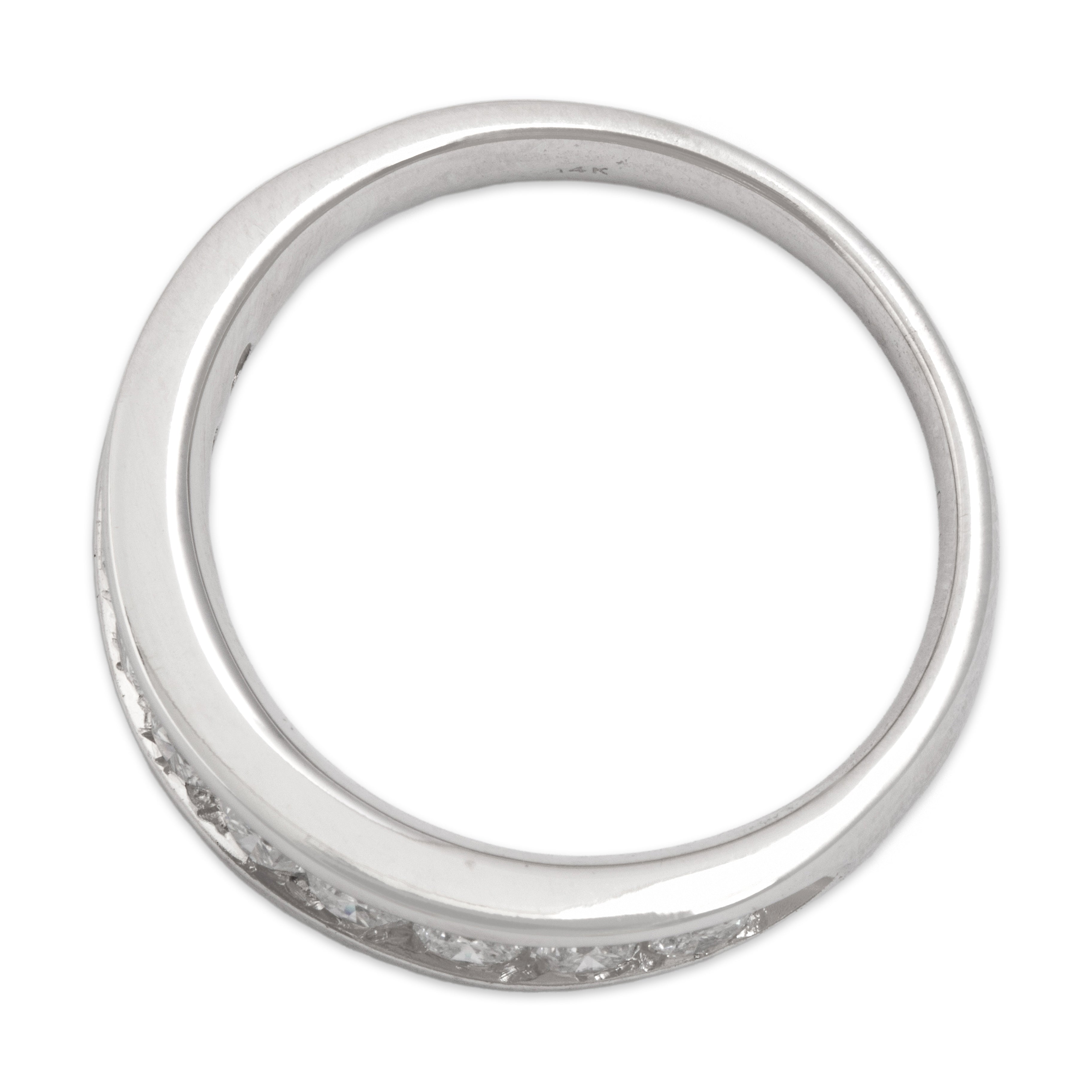 Vintage 14k White Gold 1.04cttw Diamond Bright Channel Set Ring - Overall view