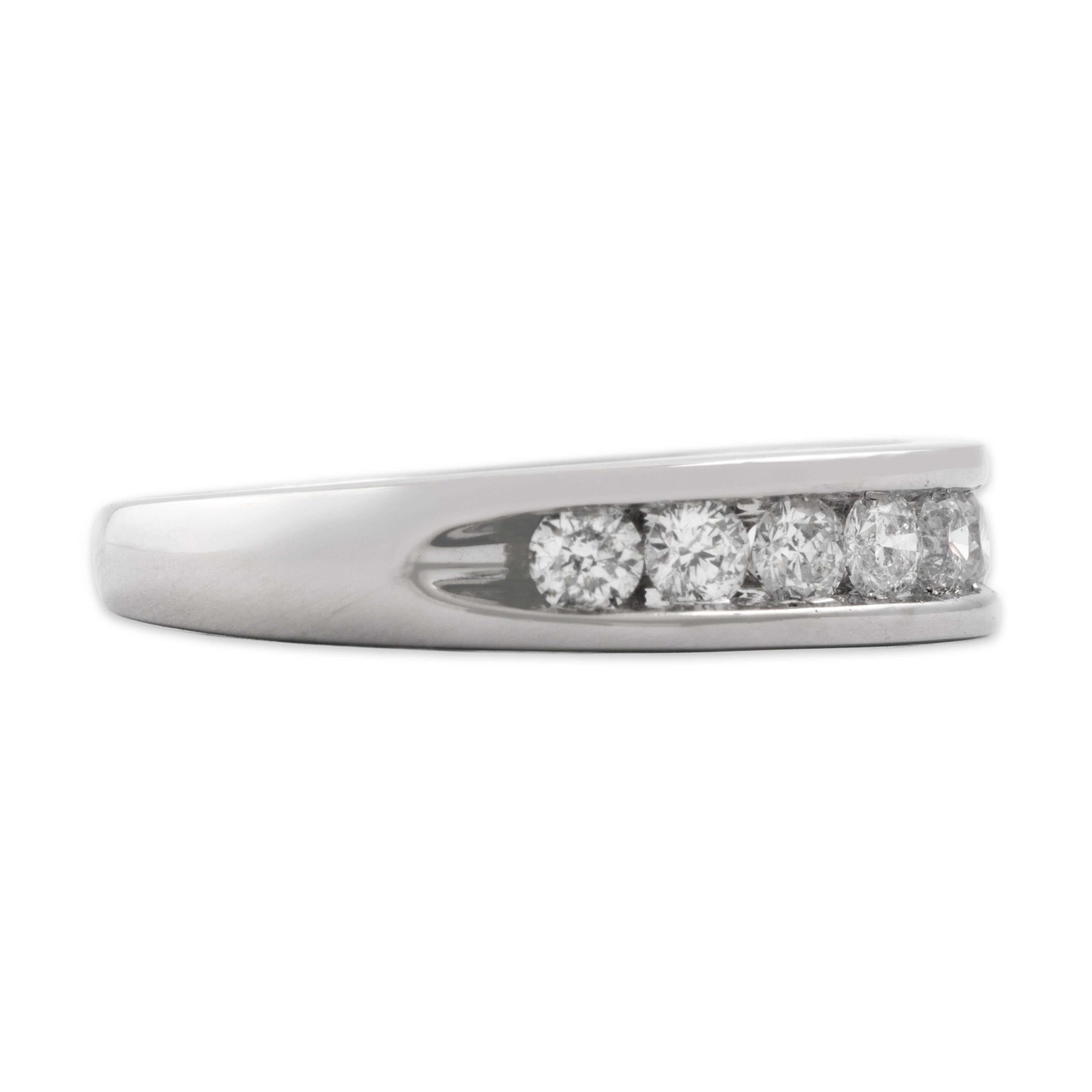 Vintage 14k White Gold 1.04cttw Diamond Bright Channel Set Ring - Side view
