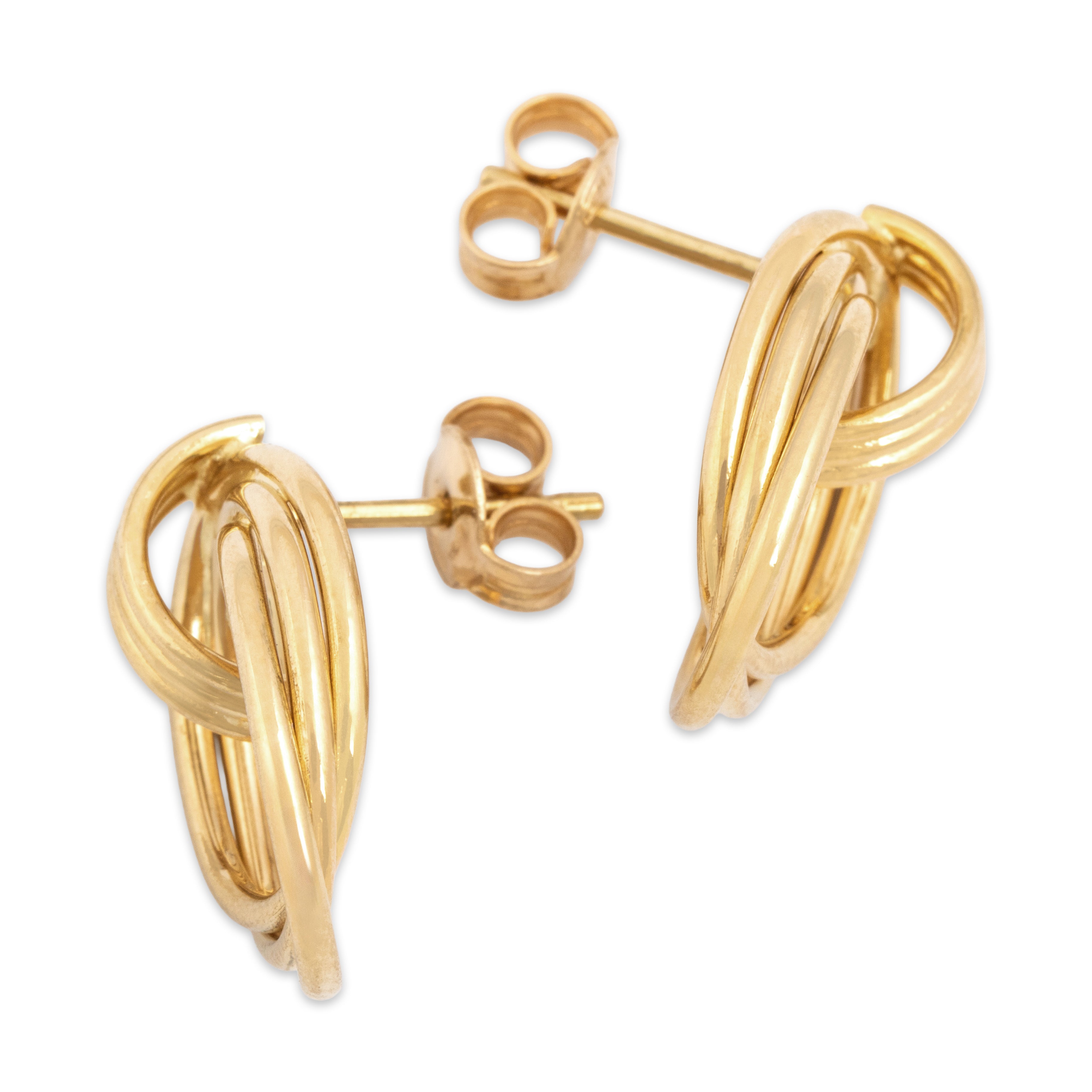 Vintage 18k Yellow Gold Fantastic Roped Door-Knocker Earrings - Side view