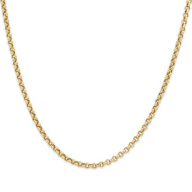 Vintage 14k Yellow Gold 2.3mm Circular Cable Link Chain 20.25"