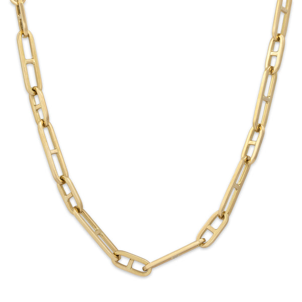 Vintage Italian 14k Yellow Gold Chunky Anchor Chain Necklace 20