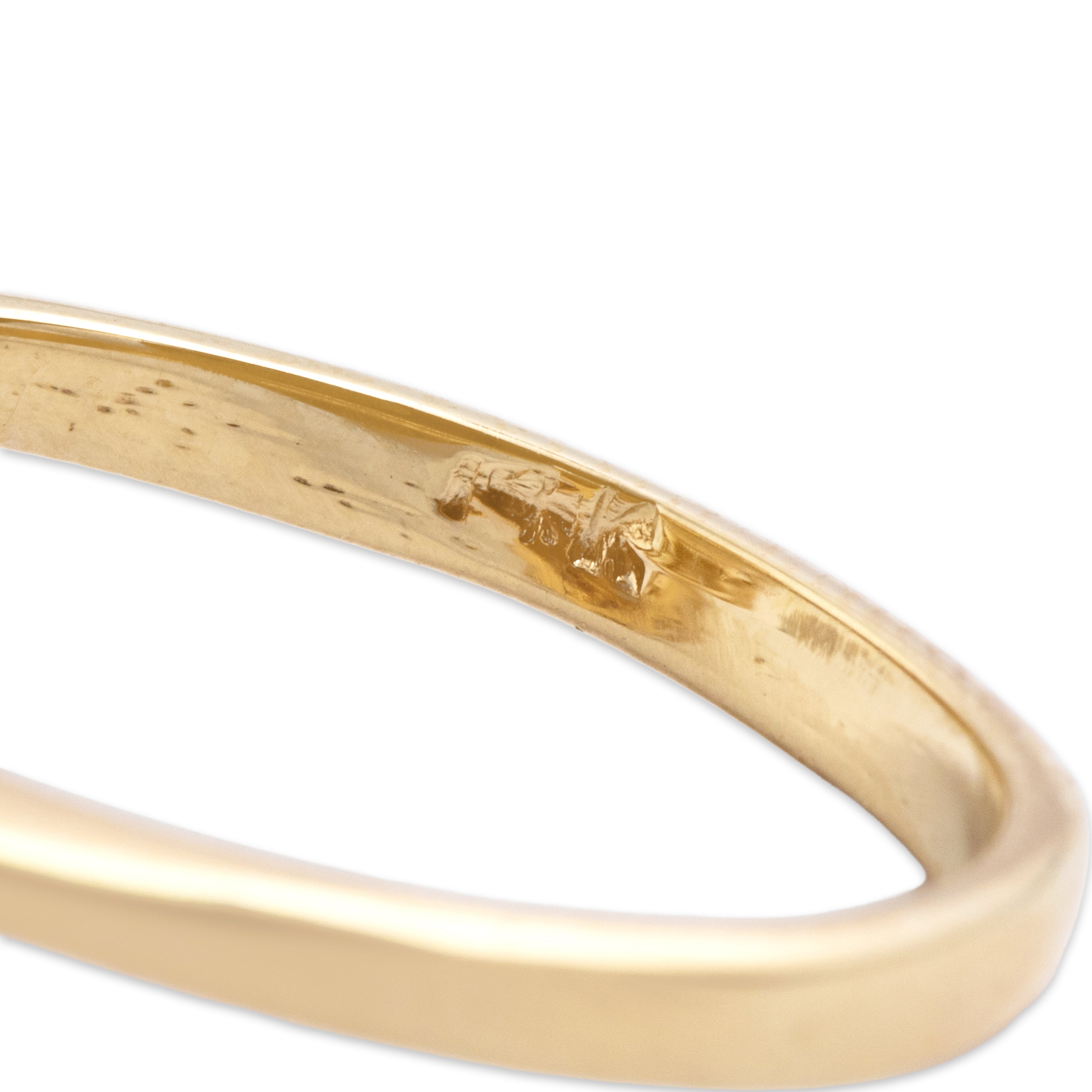 Vintage 14k Yellow Gold Ruby Opal Luminous Oval Halo Ring - Hallmark view