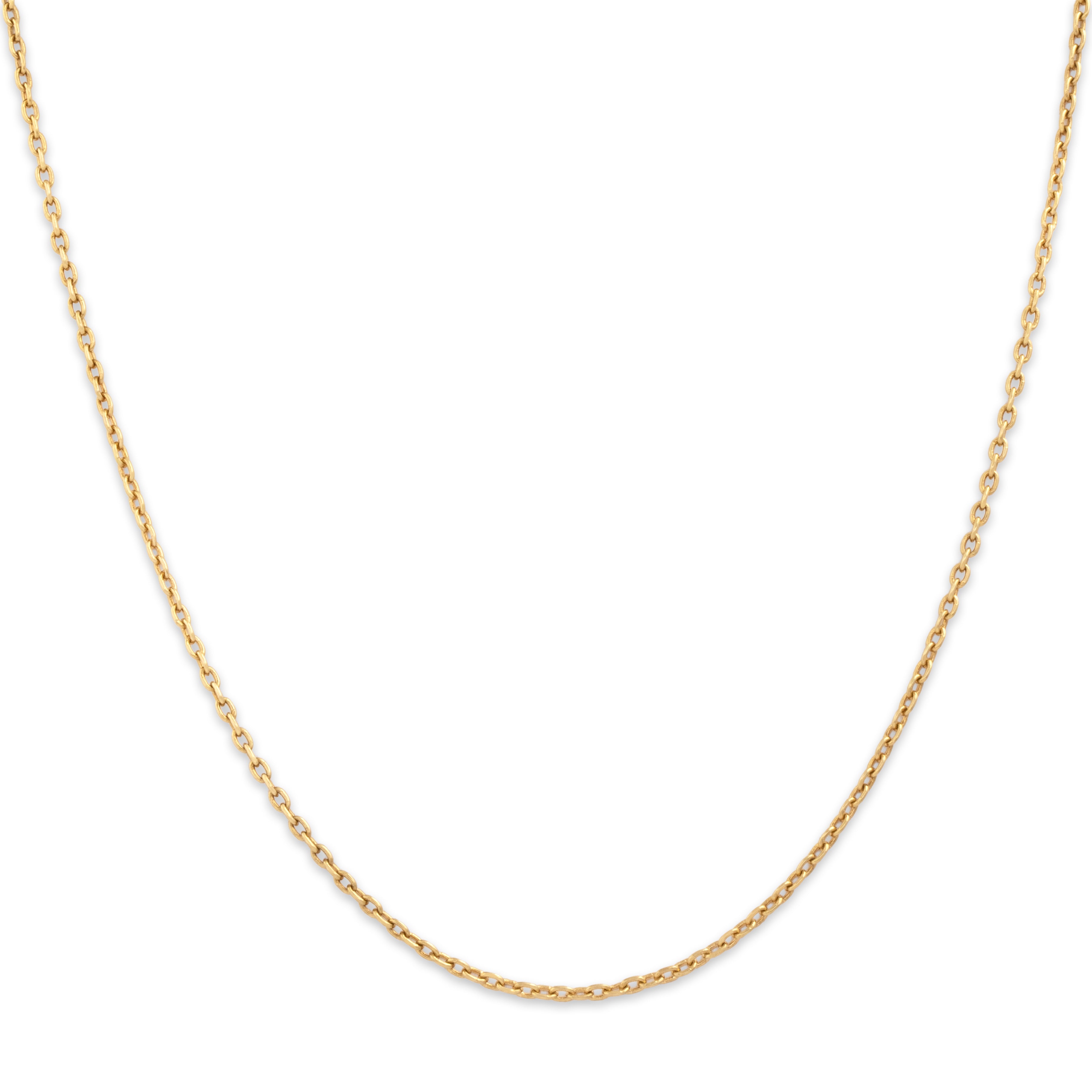 Vintage 18k Yellow Gold Classic Cable Link 1.5mm Chain - detail view #1