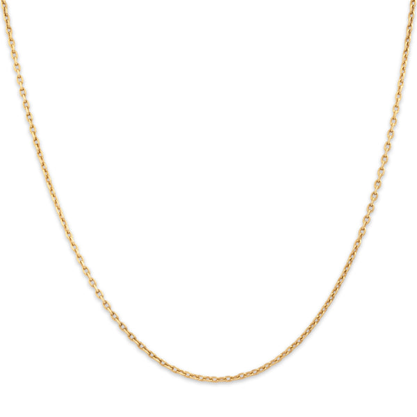 Vintage 18k Yellow Gold Classic Cable Link 1.5mm Chain 16.75