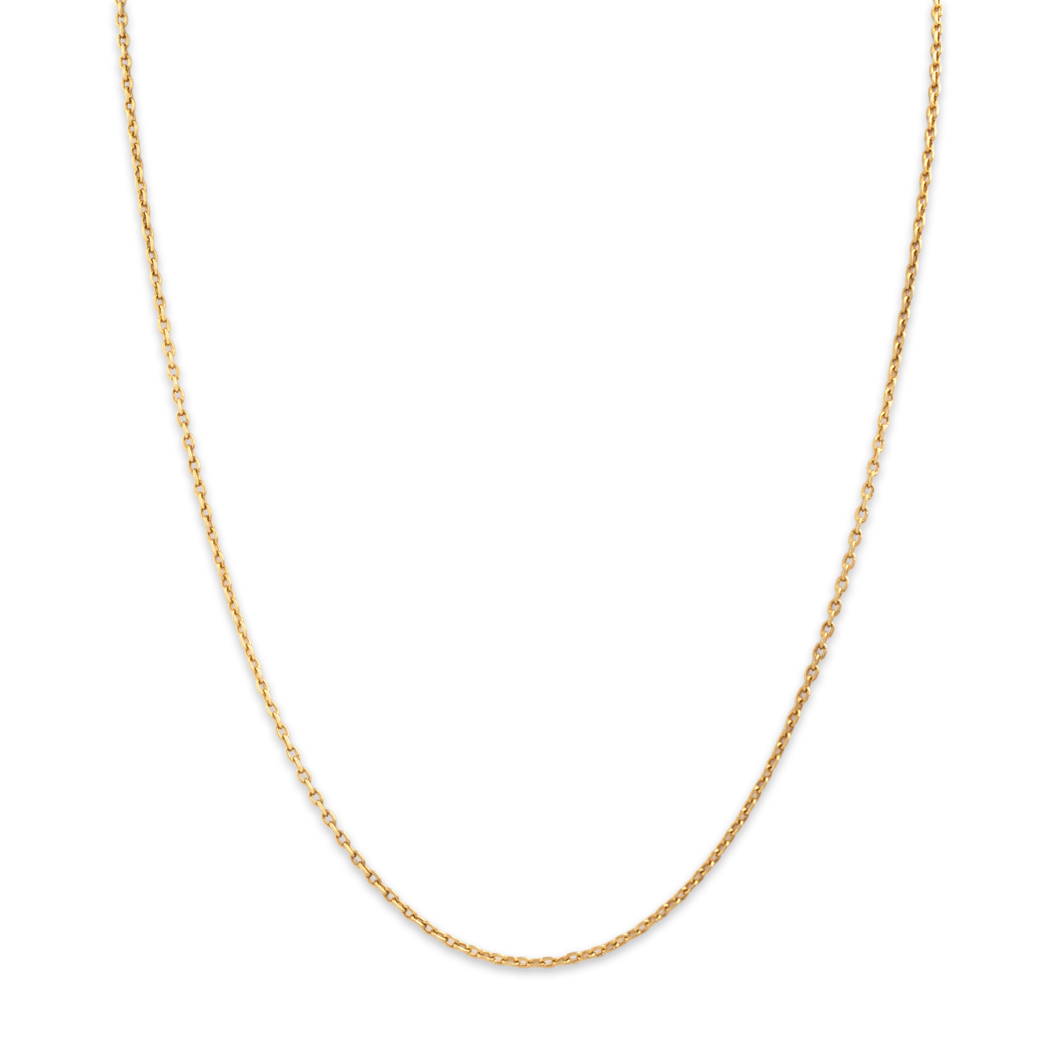 Vintage 18k Yellow Gold Classic Cable Link 1.5mm Chain - Close-up view