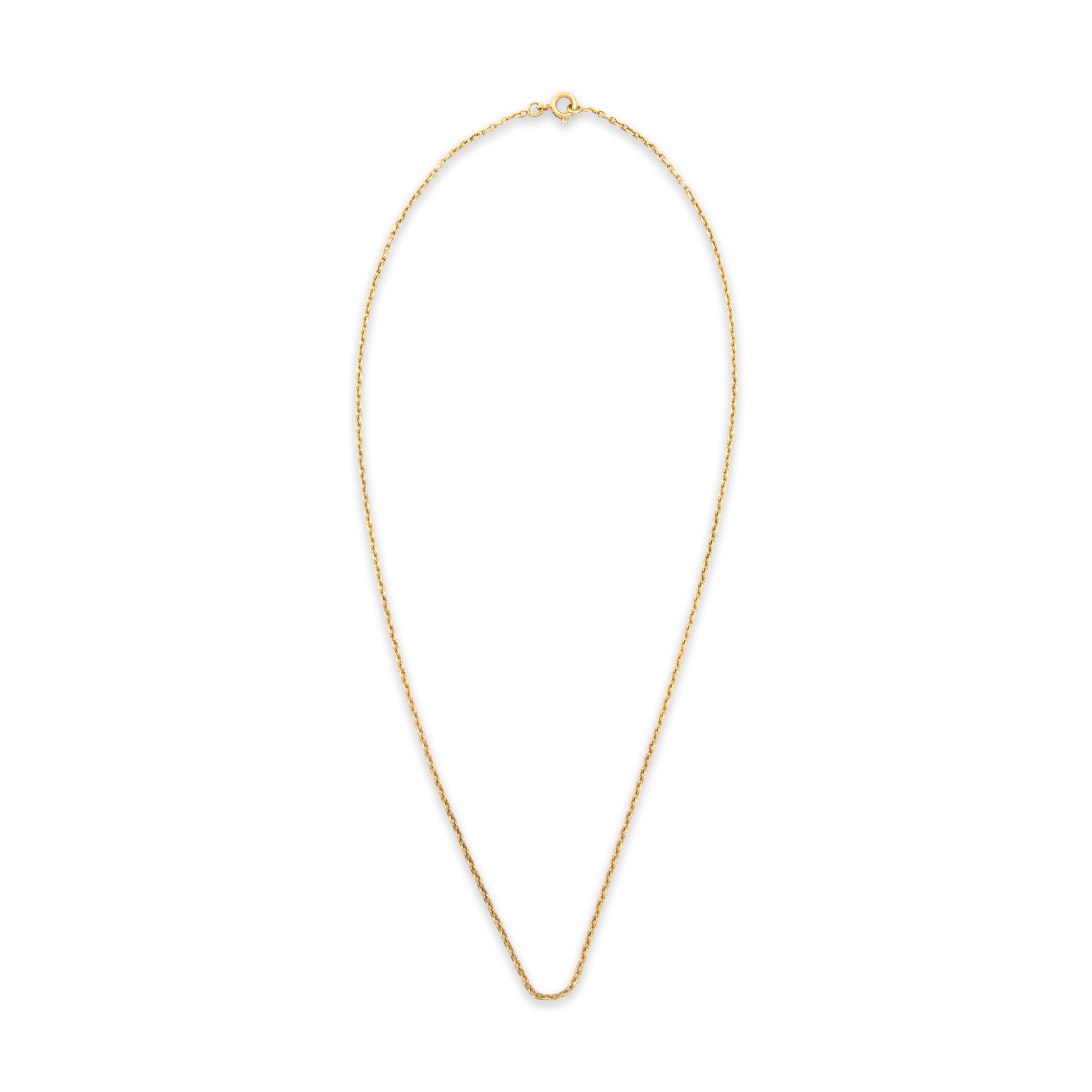 Vintage 18k Yellow Gold Classic Cable Link 1.5mm Chain - Overall view
