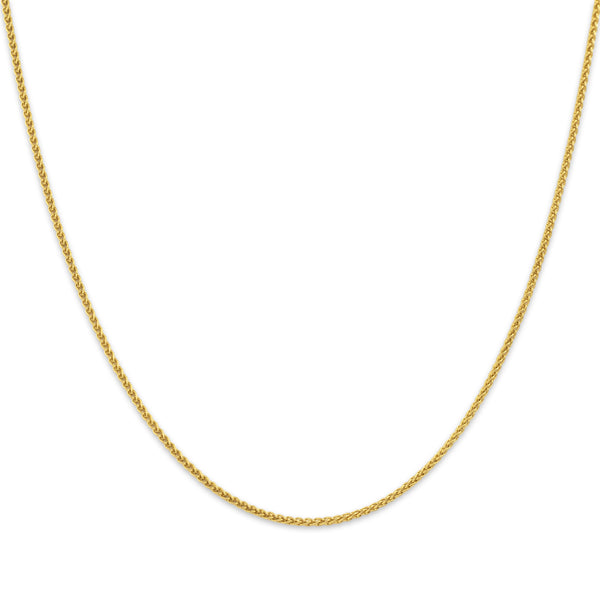 Vintage Italian 18k Yellow Gold Refined 1.3mm Wheat Chain 16