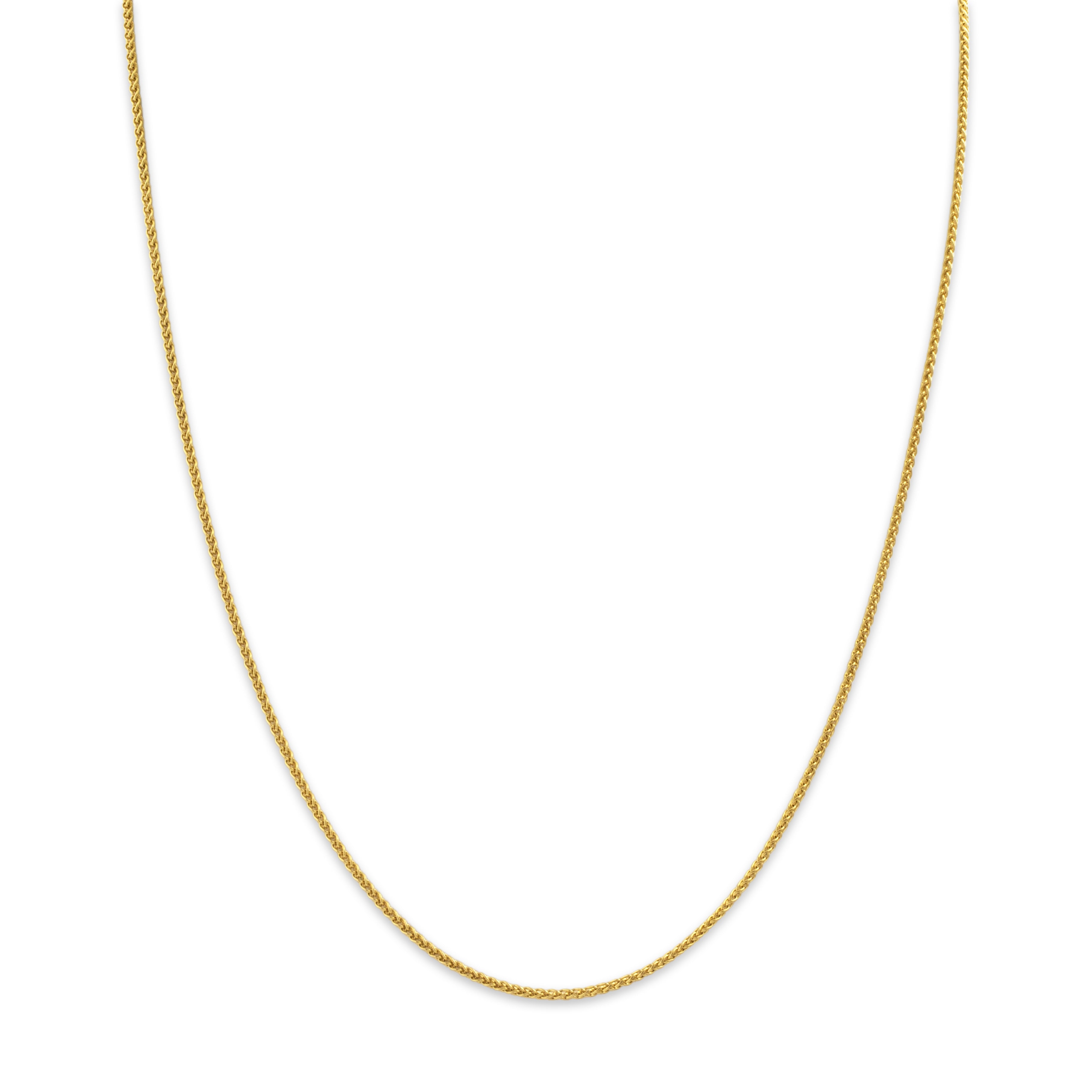 Vintage Italian 18k Yellow Gold Incredible Spiga Link 1.3mm Chain - Close-up view