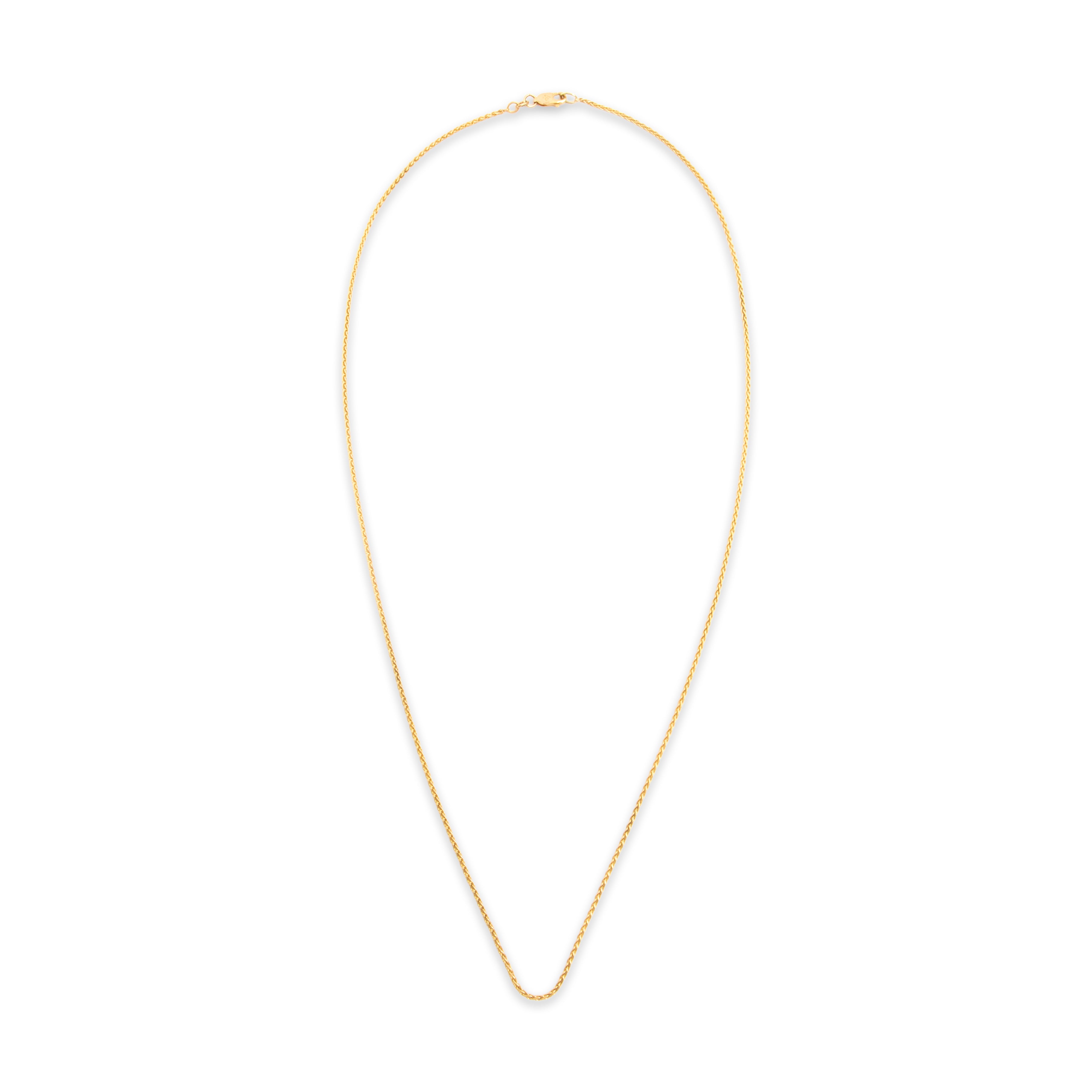 Vintage Italian Substantial 14k Yellow Gold Wonderful Wheat 1.4mm Chain - Overall view