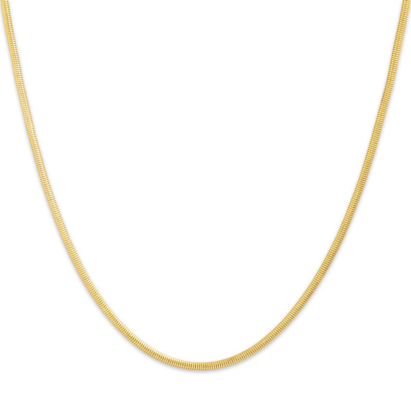 Vintage Italian Substantial 14k Yellow Gold 1.75mm Tubular Snake Chain 18.25