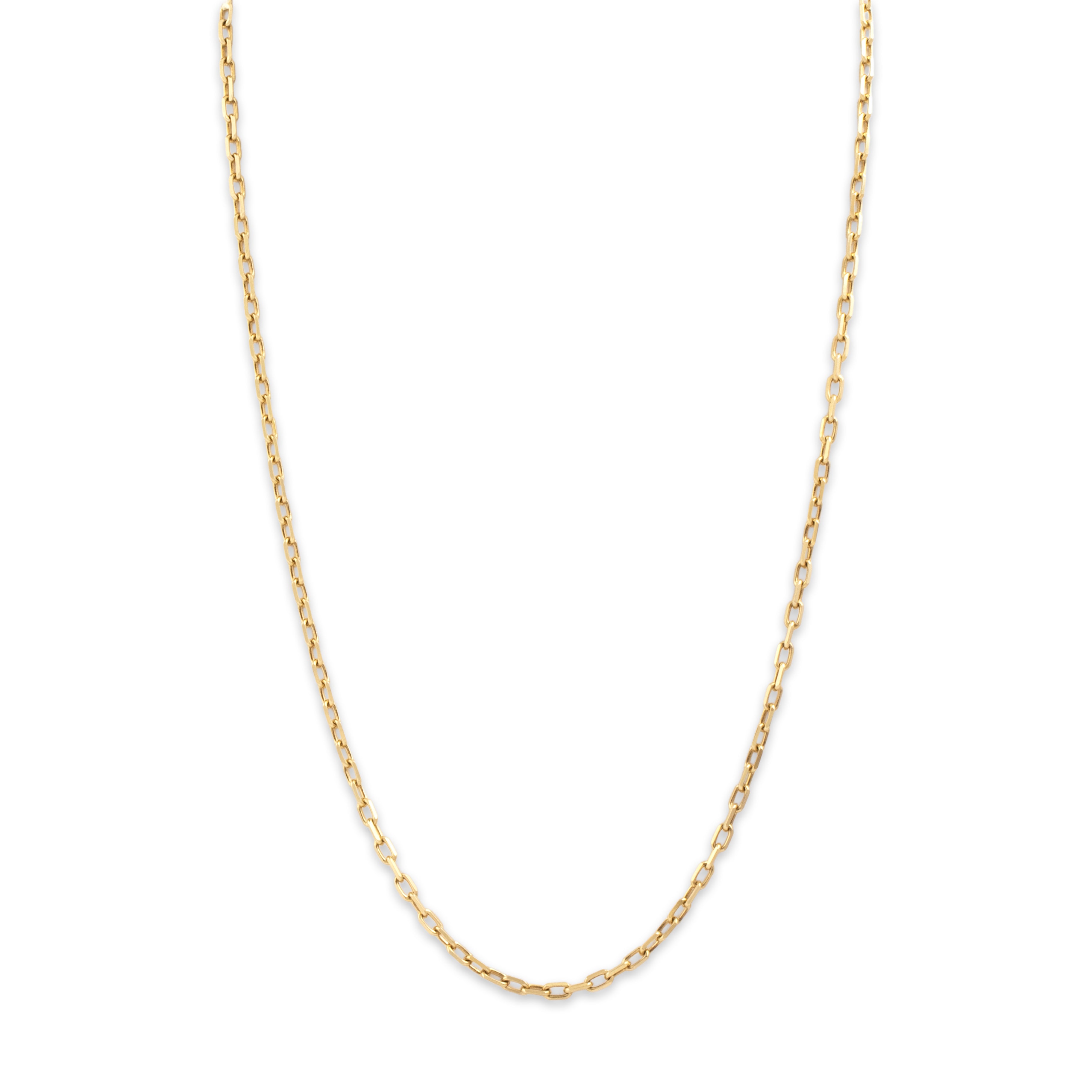 Vintage 14k Yellow Gold Sleek Dimensional Paperclip 2.8mm Chain - detail view #1