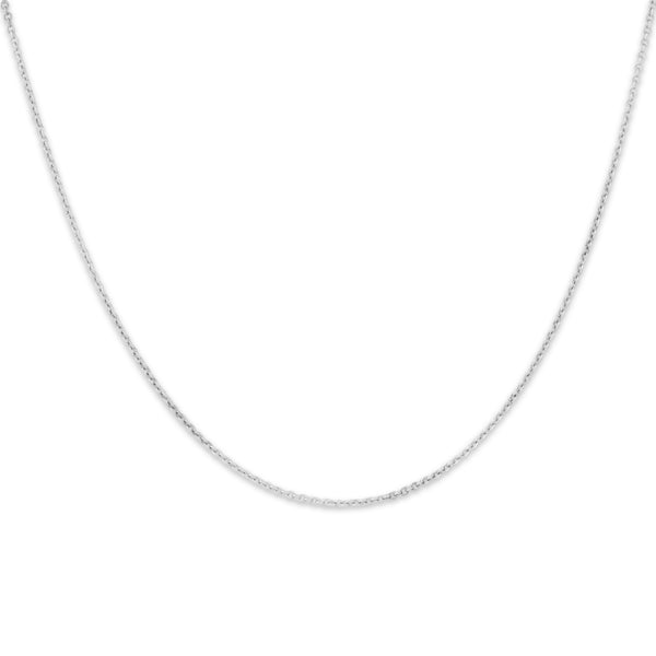 Vintage Italian 14k White Gold Dainty Everyday Cable 1mm Chain 18