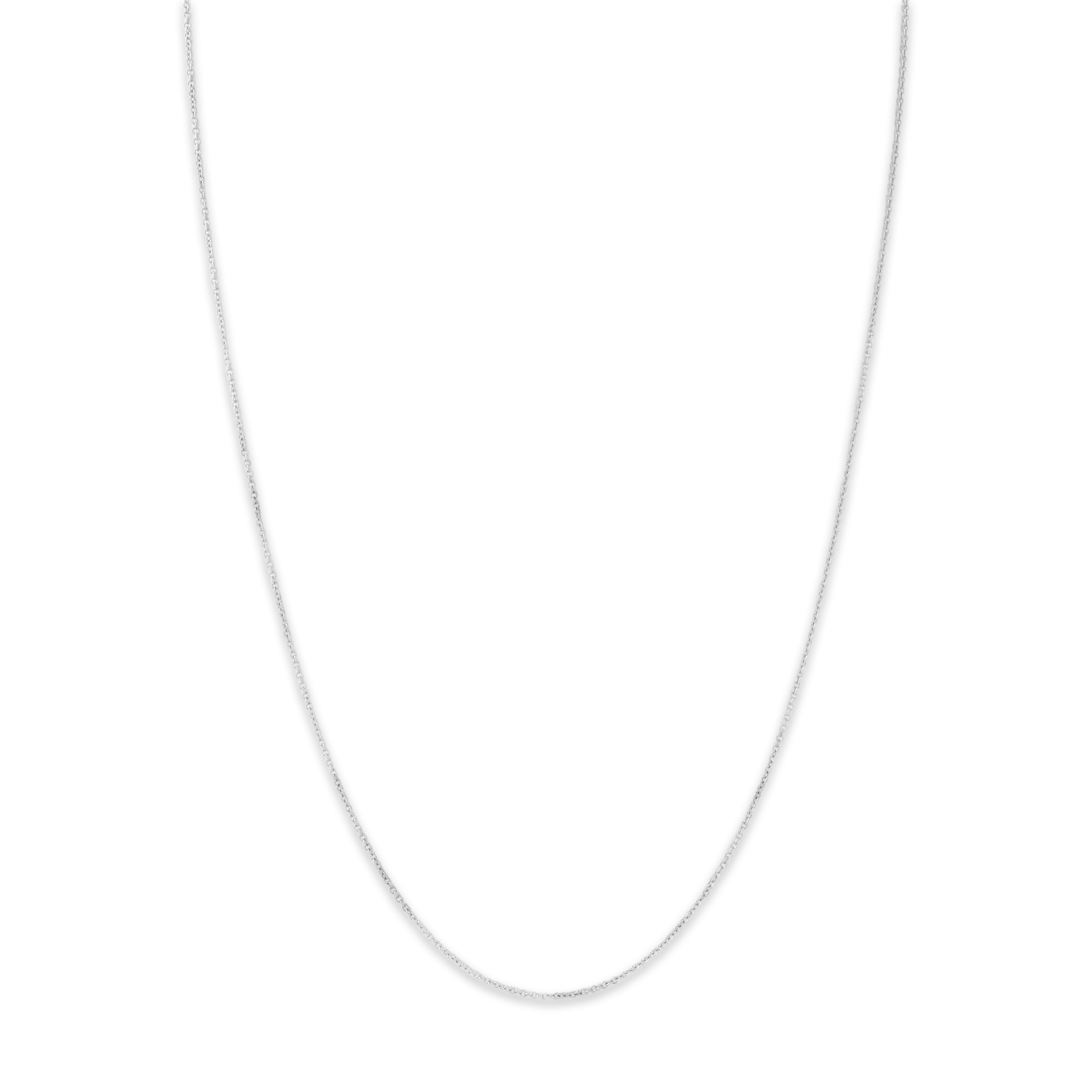 Vintage Italian 14k White Gold Dainty Everyday Cable 1mm Chain - detail view #1
