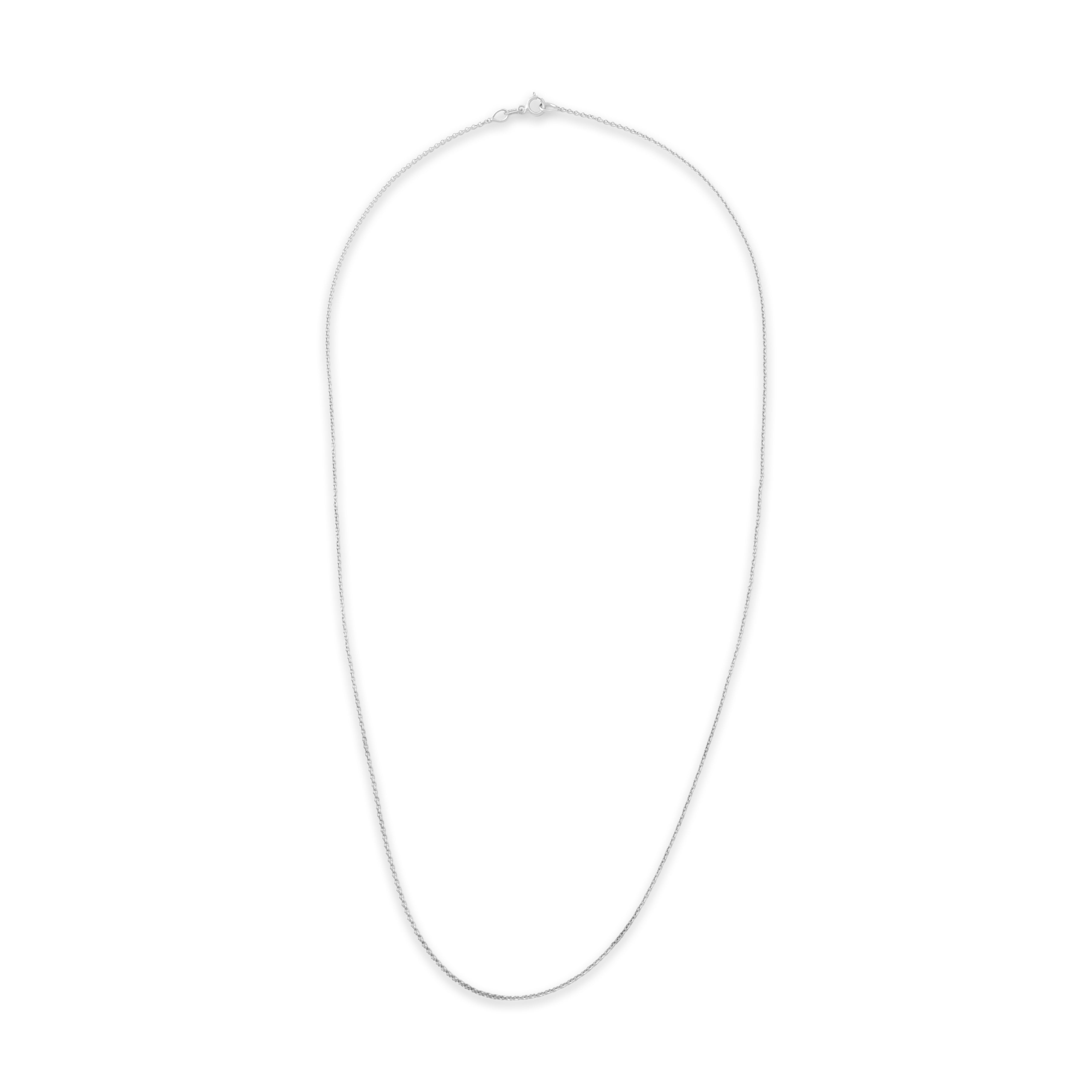 Vintage Italian 14k White Gold Dainty Everyday Cable 1mm Chain - Overall view