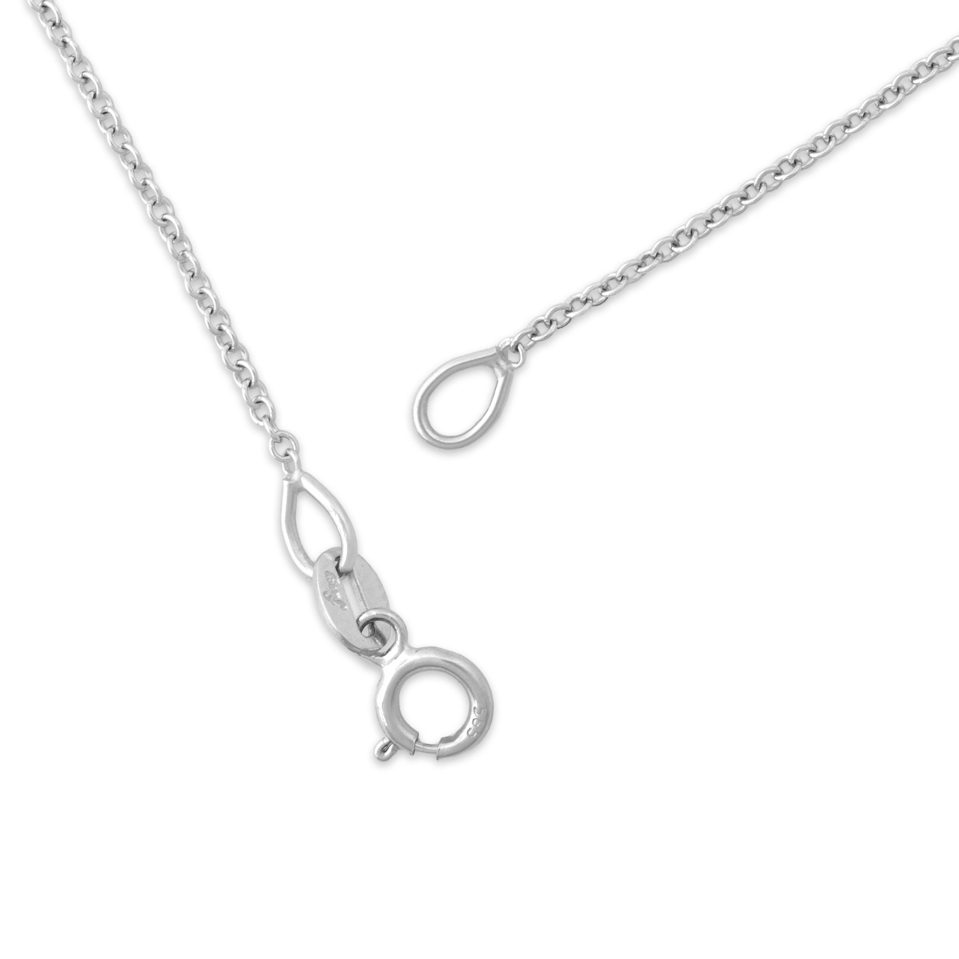 Vintage Italian 14k White Gold Dainty Everyday Cable 1mm Chain - clasp view