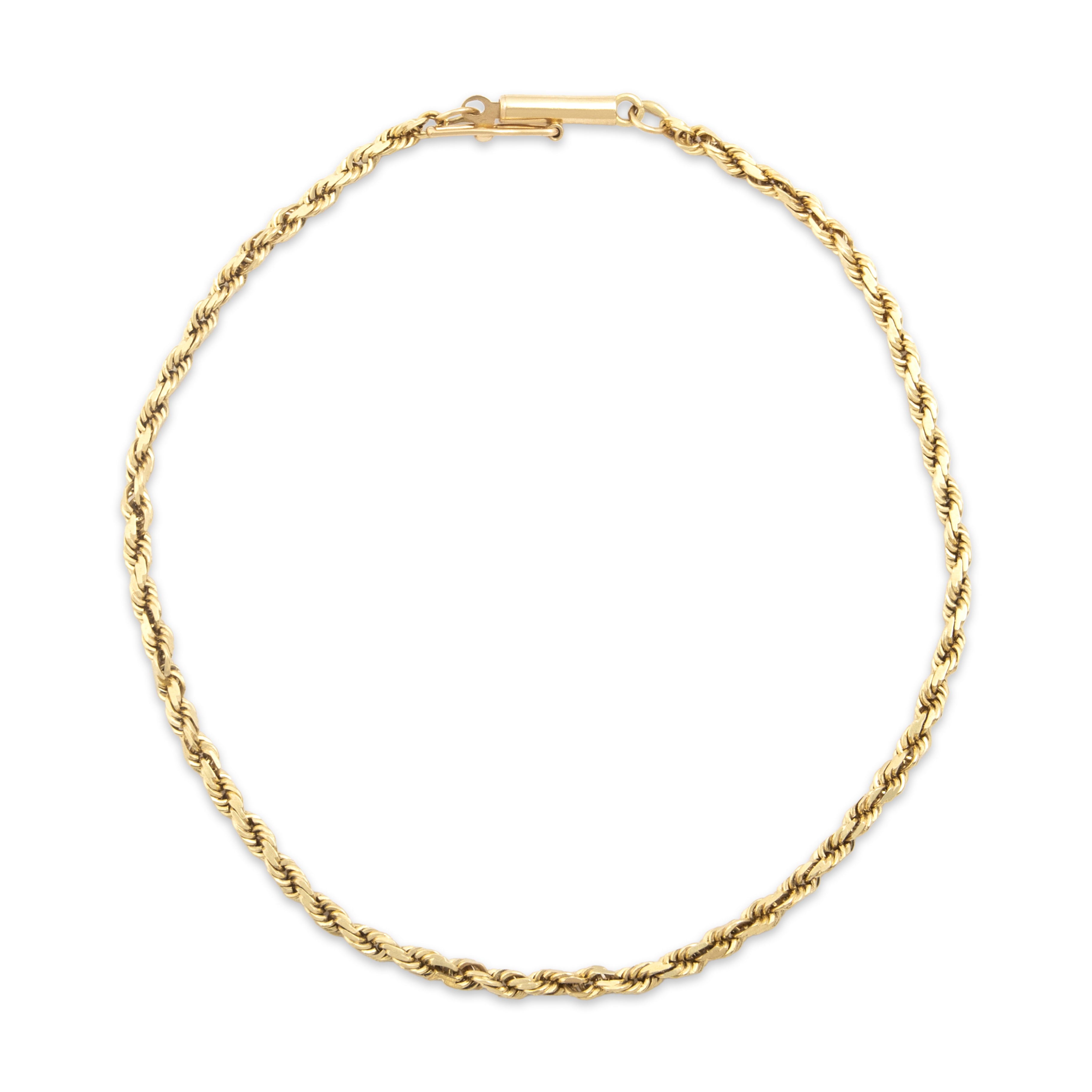Vintage 14k Yellow Gold Sleek Twisted Rope Bracelet - Close-up view