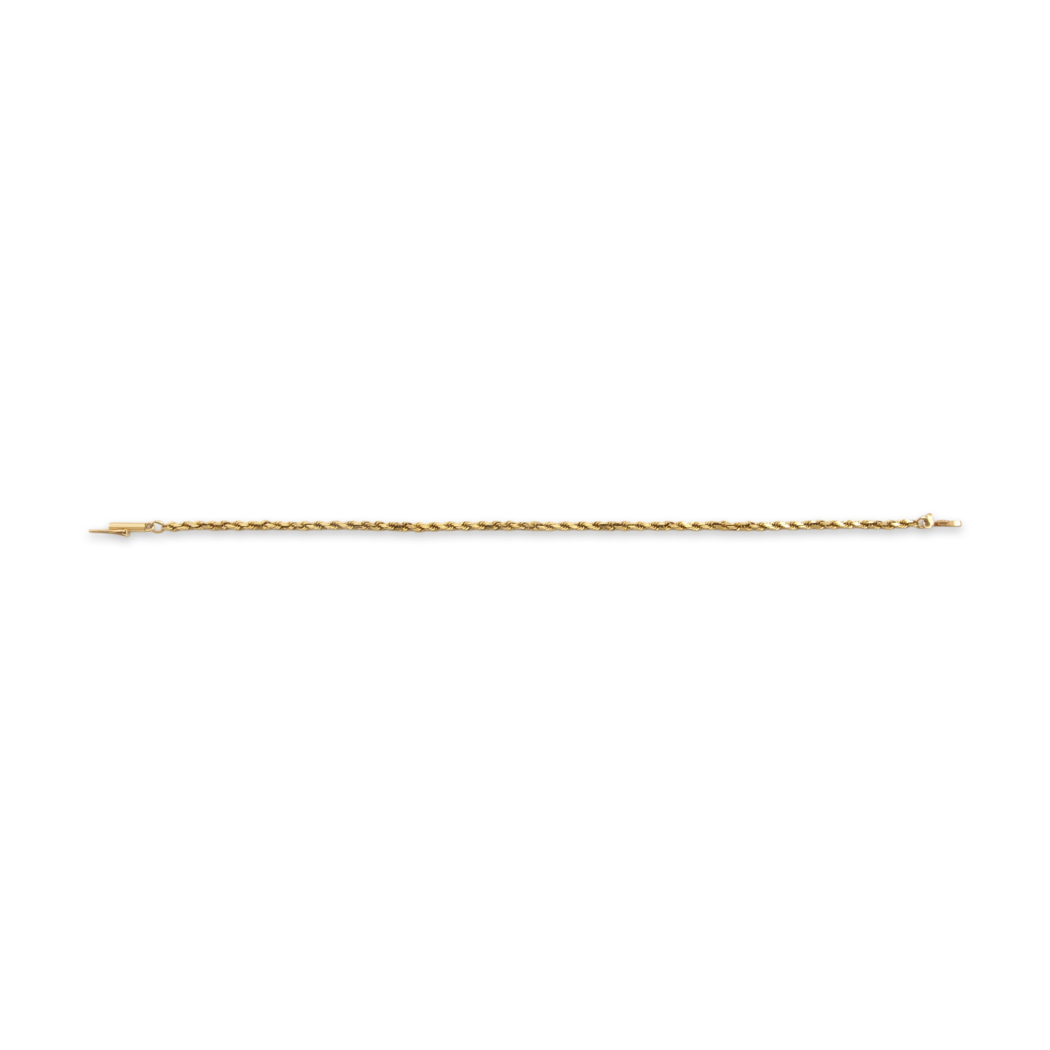 Vintage 14k Yellow Gold Sleek Twisted Rope Bracelet - Overall view