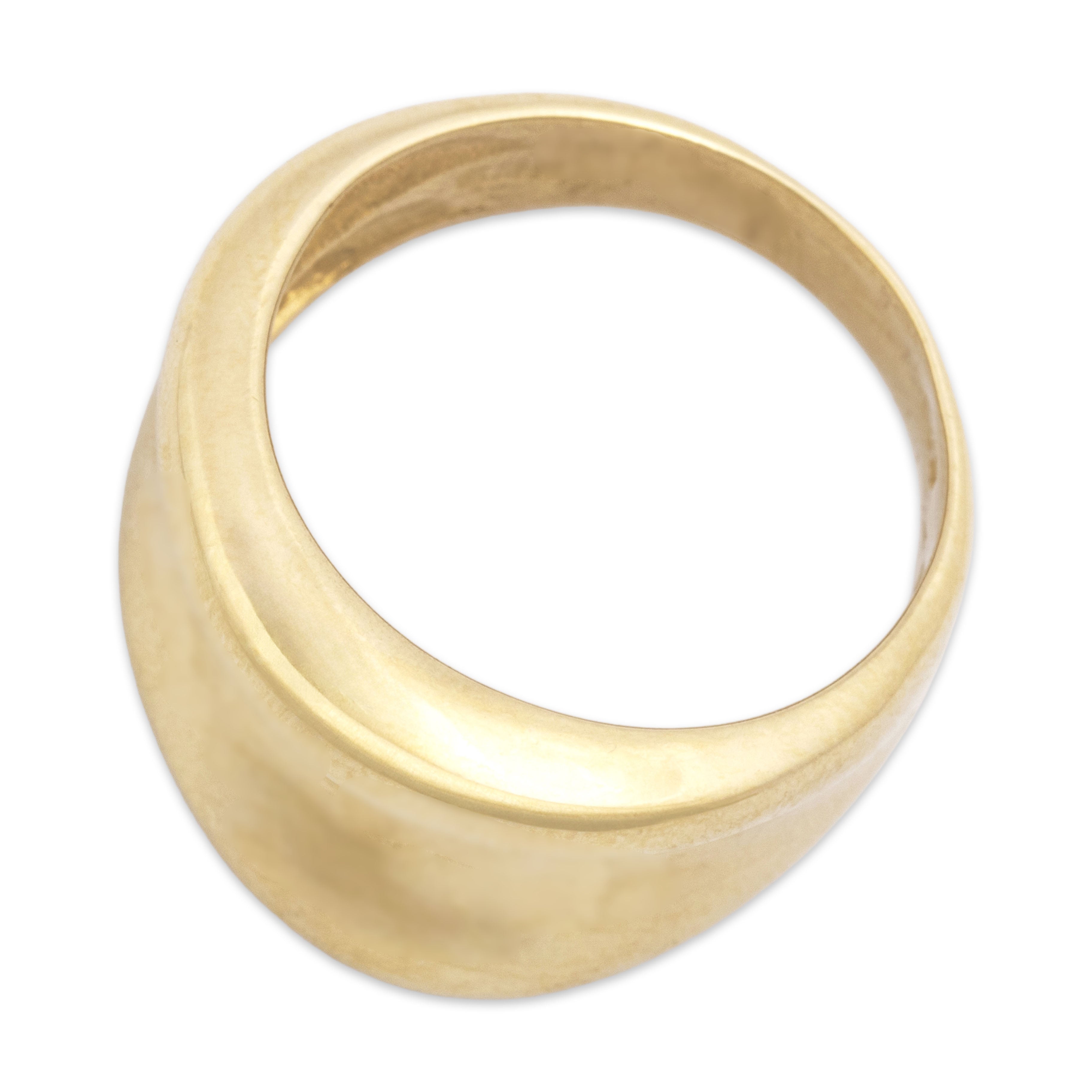 Vintage Heavy 14k Yellow Gold Gleaming Sculptural Ring 7.00