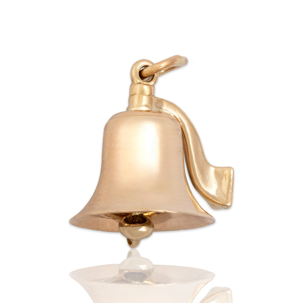 Vintage 14k Rosy Yellow Gold Bright Ringing Bell Charm / Pendant