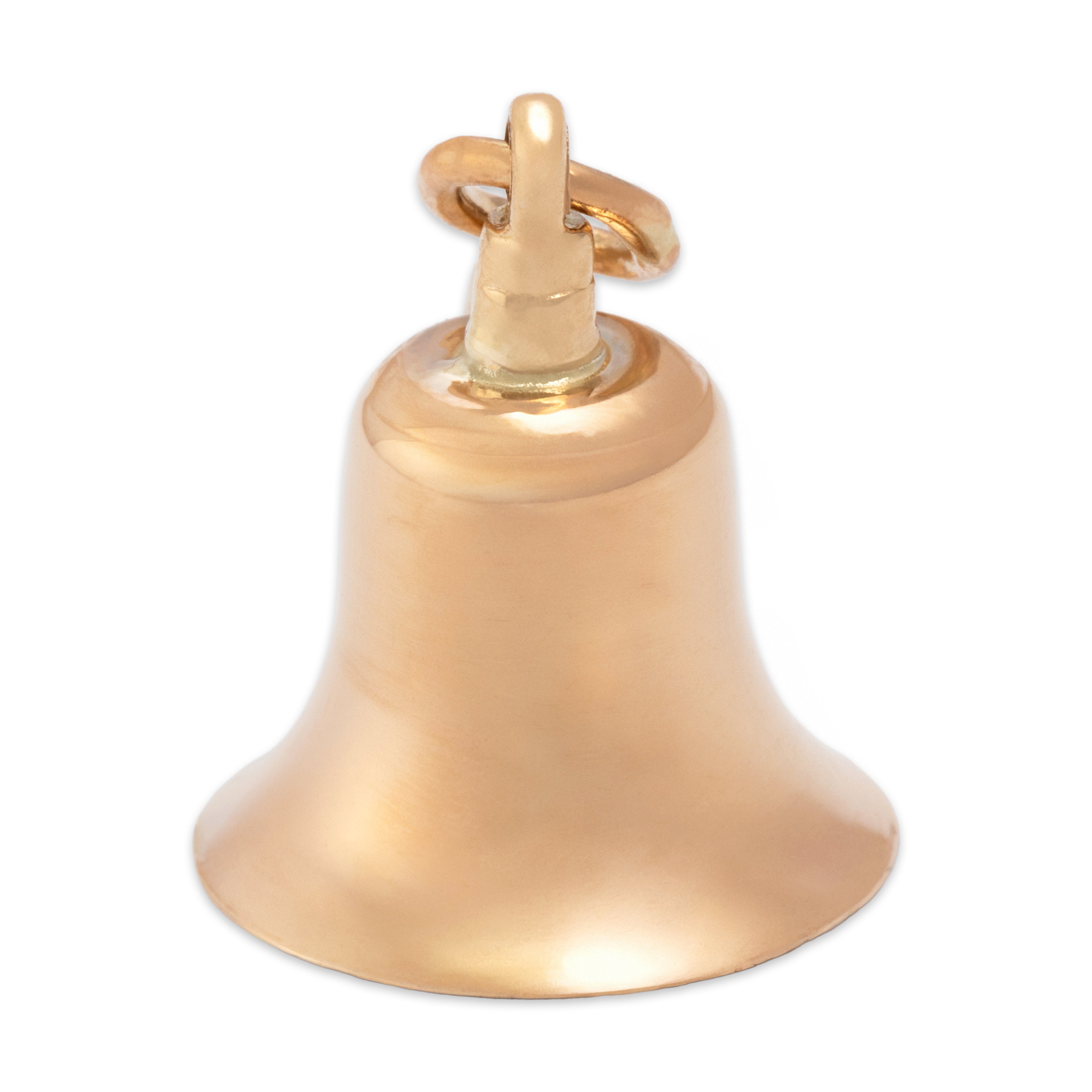 Vintage 14k Rosy Yellow Gold Bright Ringing Bell Charm / Pendant - detail view #1