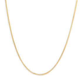 Vintage 18k Yellow Gold Quintessential Box Link 1.1mm Chain 24"