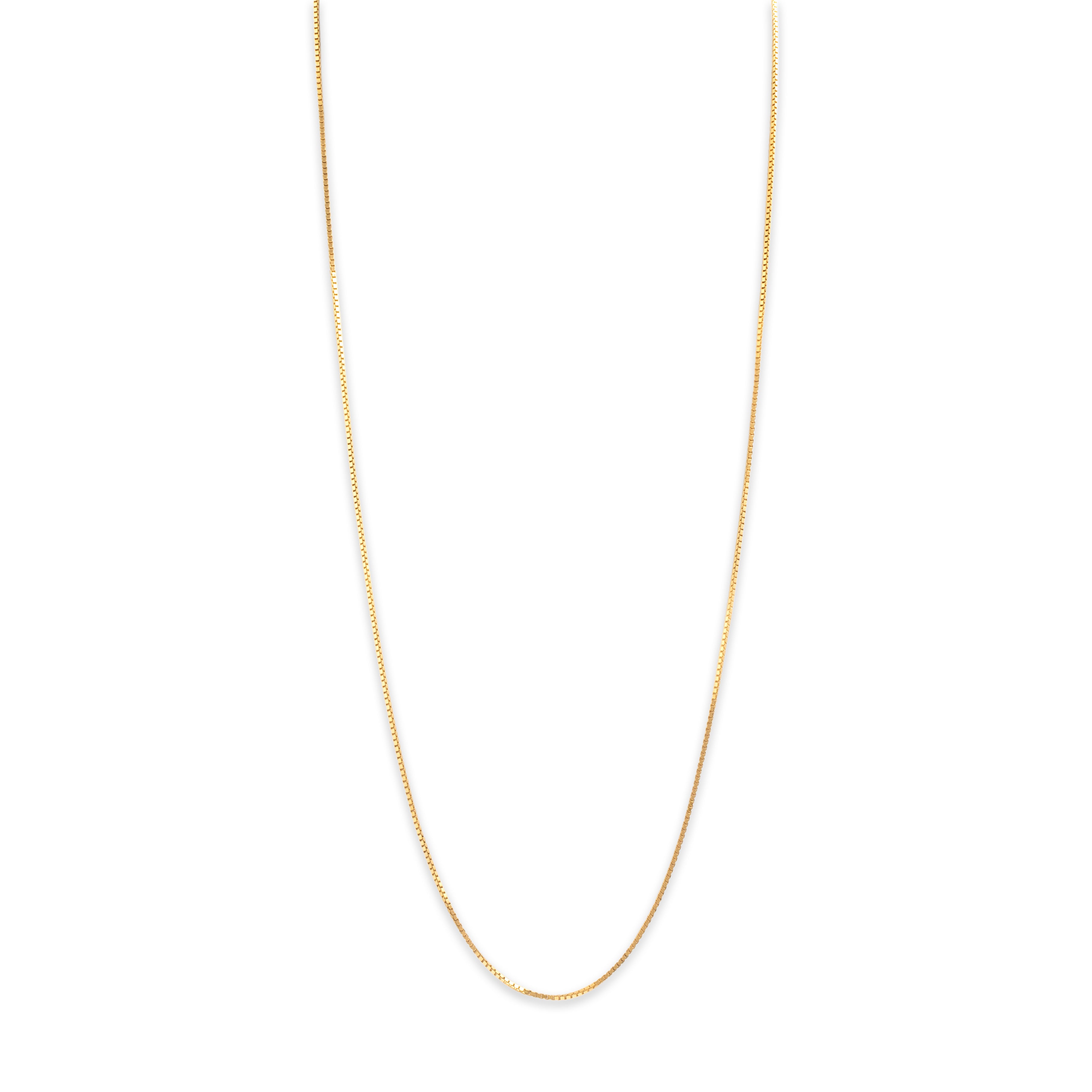 Vintage 18k Yellow Gold Quintessential Box Link 1.1mm Chain - detail view #1