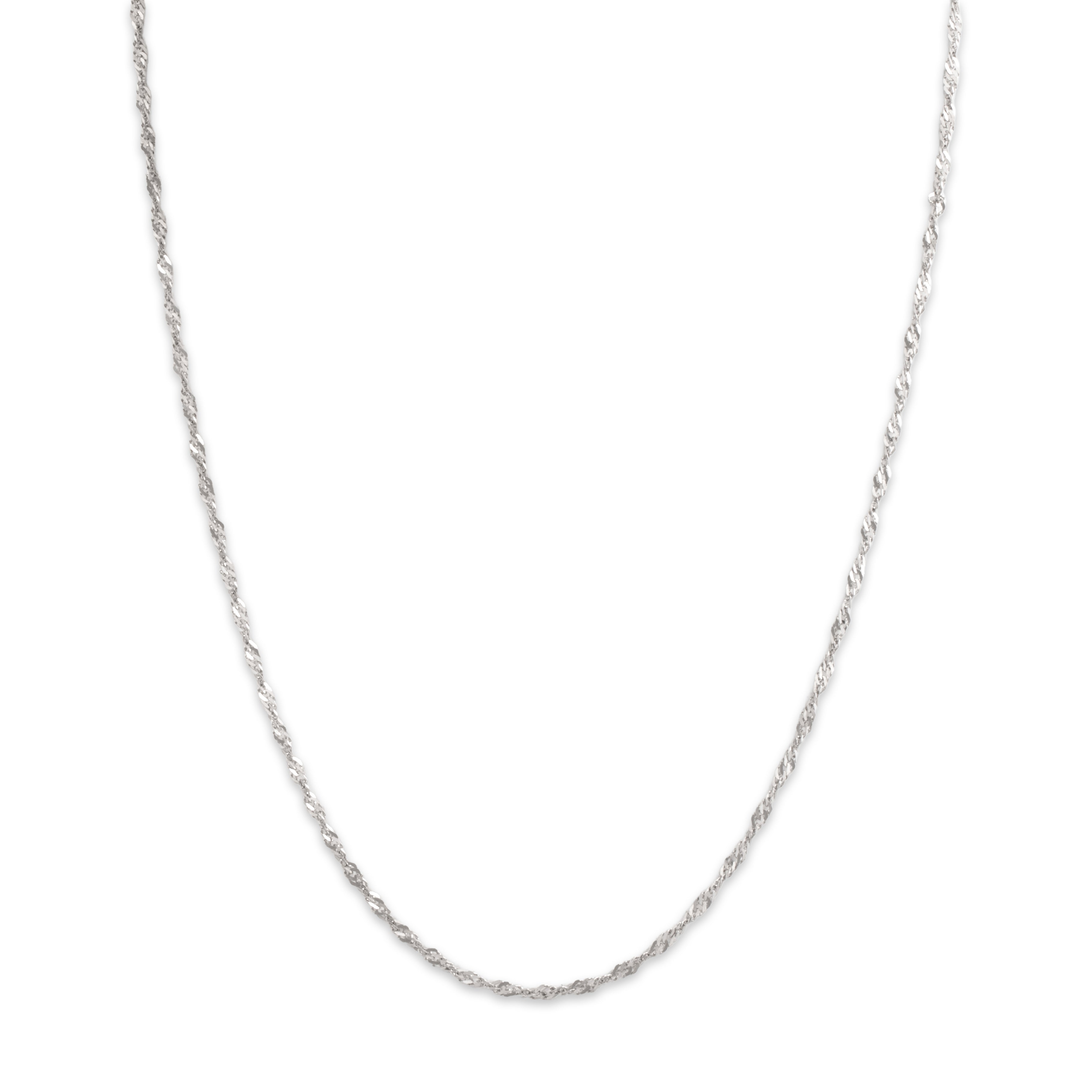 Vintage Italian 14k White Gold 1.8mm Delicate Twisting Curb Chain - detail view #1