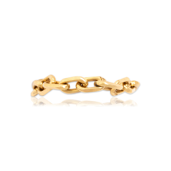 Vintage 18k Yellow Gold Chic Flexible Chain Link Ring 6.50