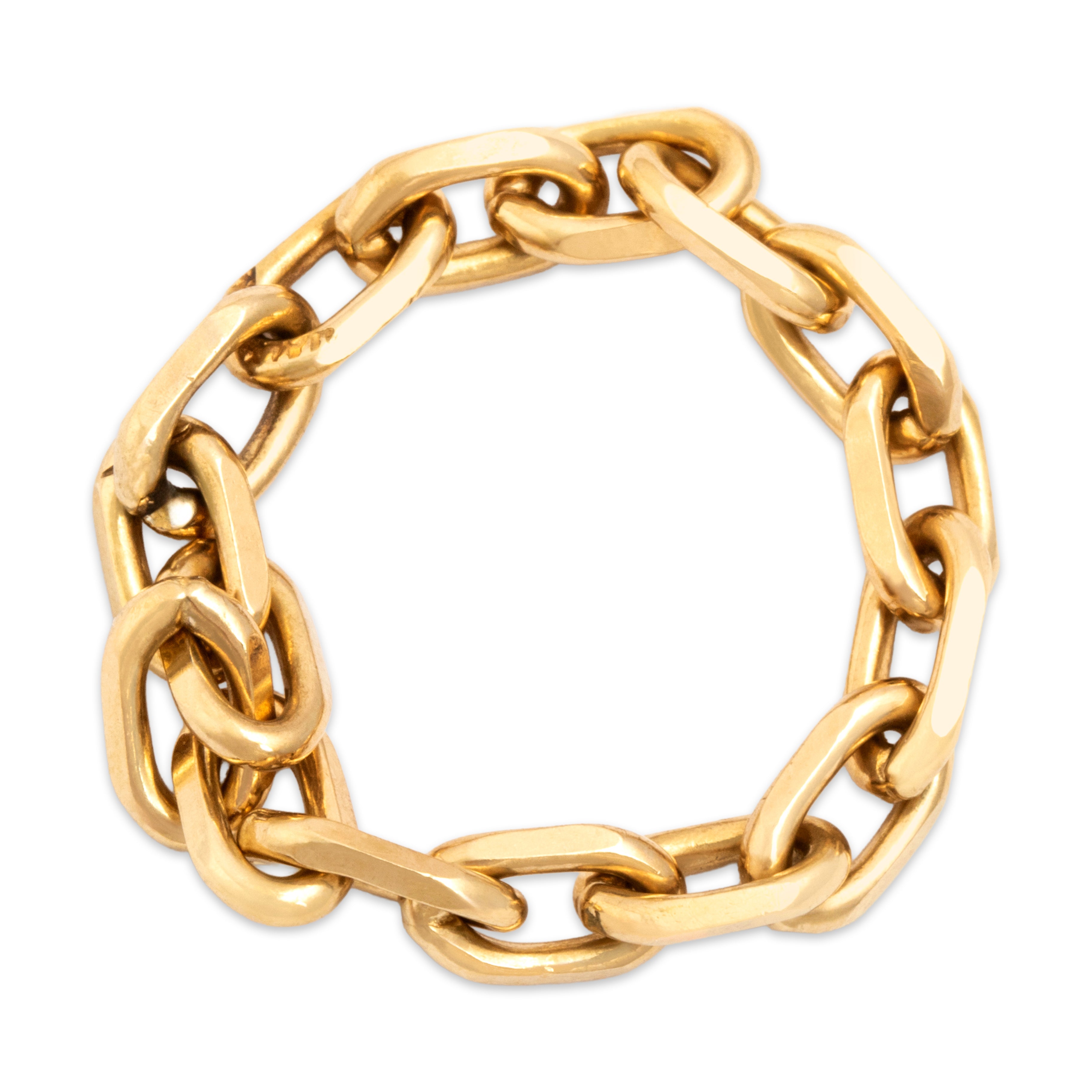 Vintage 18k Yellow Gold Flexible Chain Ring - Overall view
