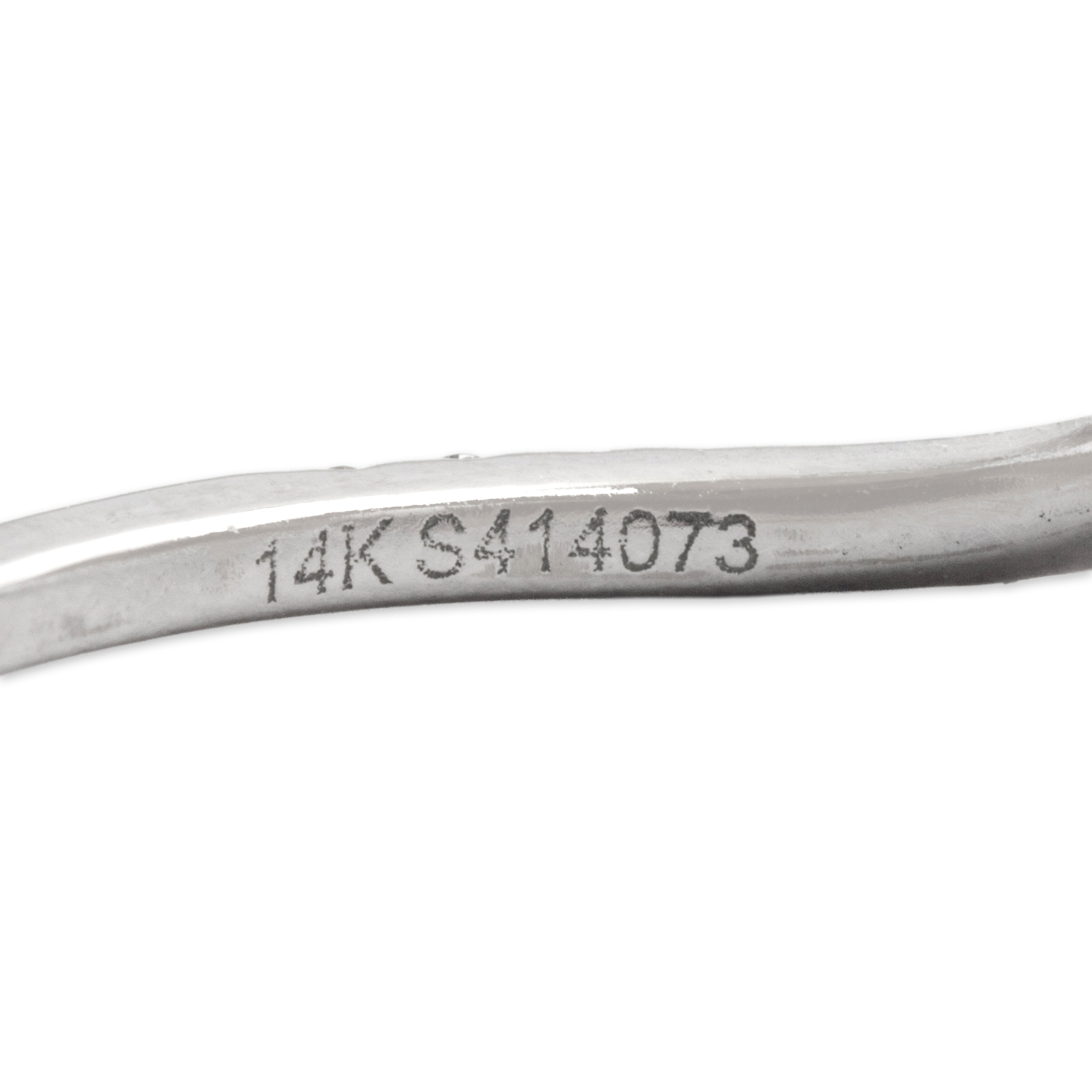 Estate Gabriel And Co. 14k White Gold [Custom Carat] Sleek Sharp Chevron Ring - Hallmark view