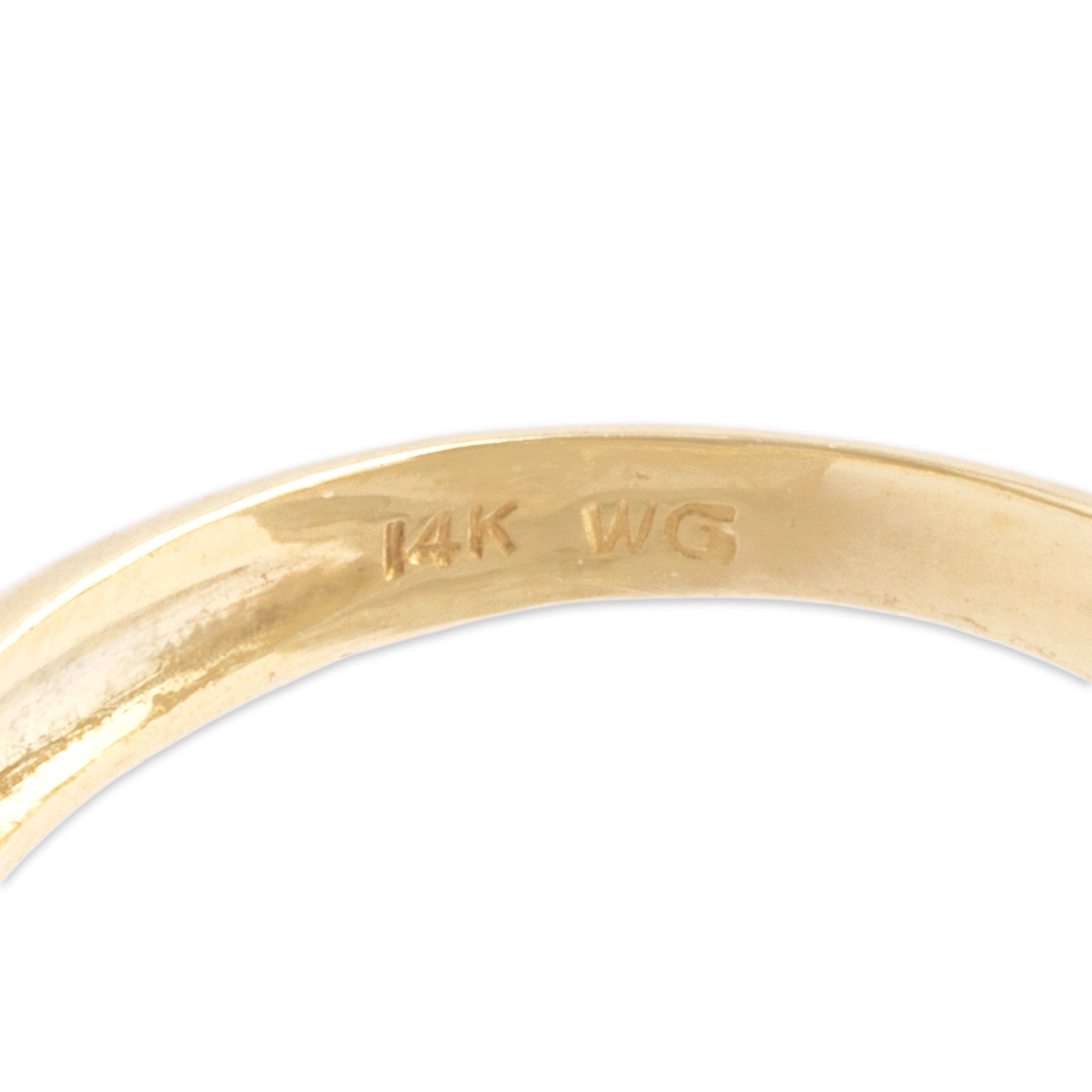 Vintage 14k Yellow Gold Diamond Brushed Wavy Sectioned Band Ring - Hallmark view
