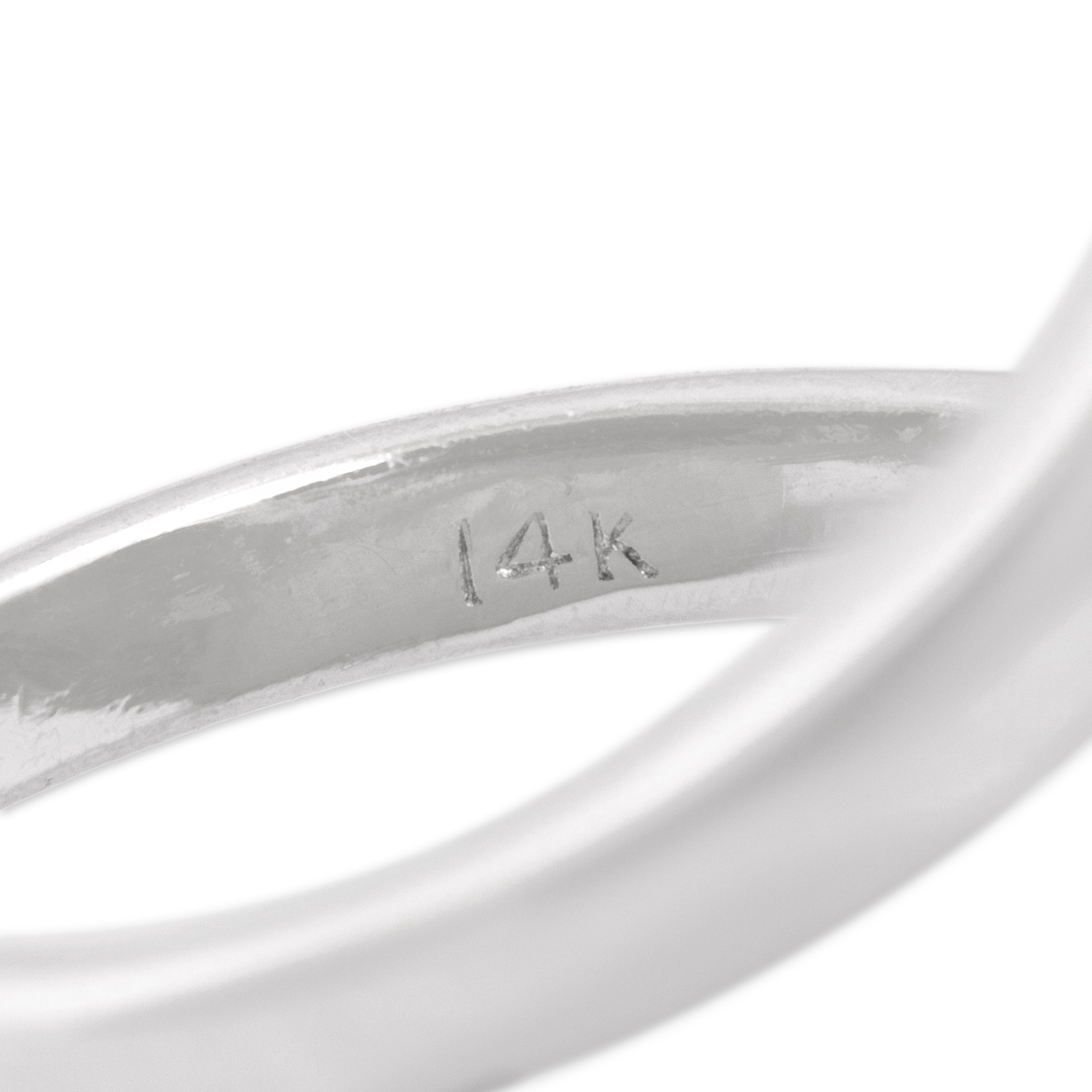 Vintage 14k White Gold 1.54cttw Moonstone Diamond Mesmerizing Swoop Ring - Hallmark view