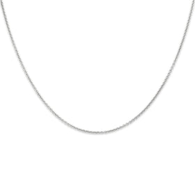 Vintage Italian 18k White Gold Sleek Cable Link 1.3mm Chain 14"