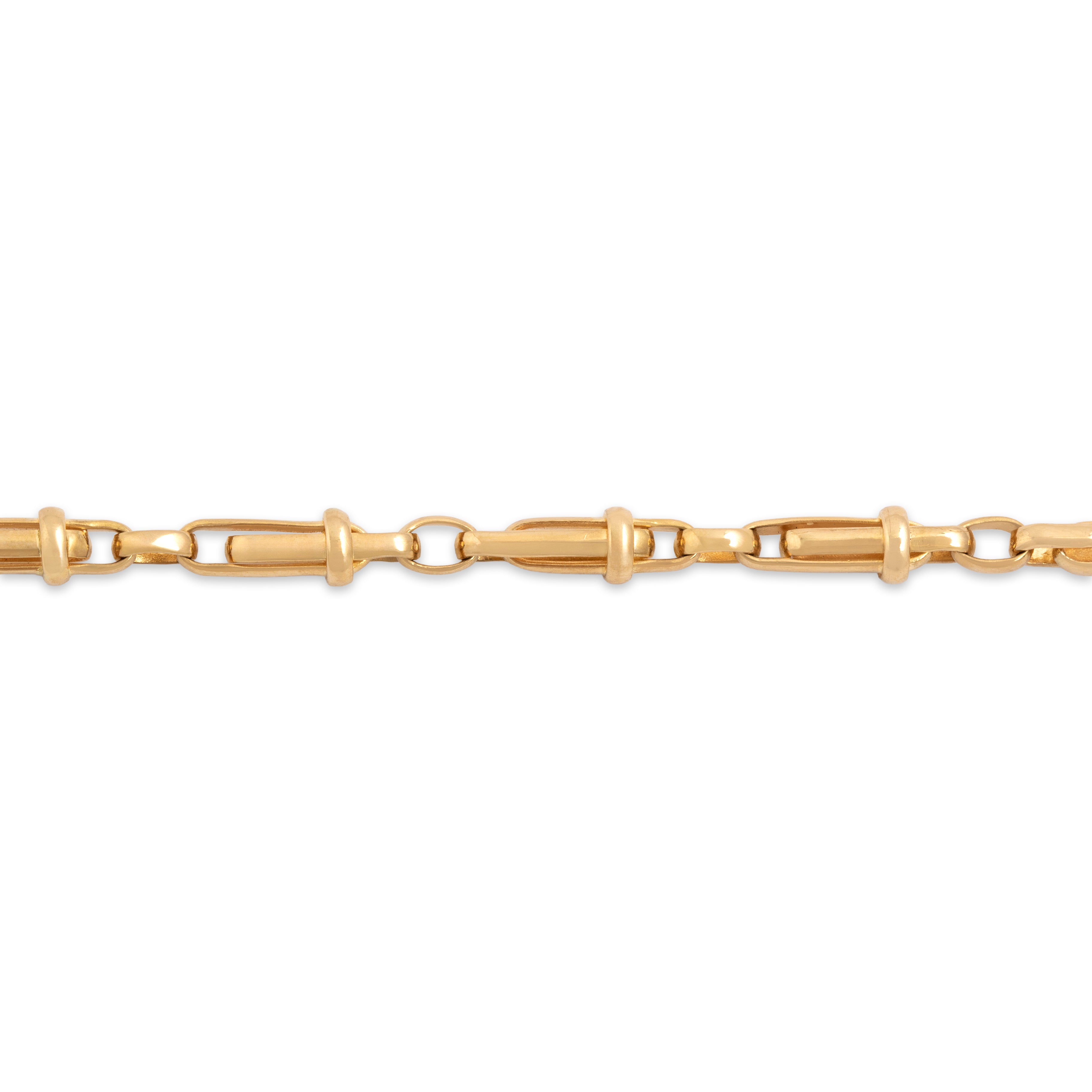 Vintage 18k Yellow Gold Wonderful Dimensional Wrapped Bar Link Bracelet - detail view #1