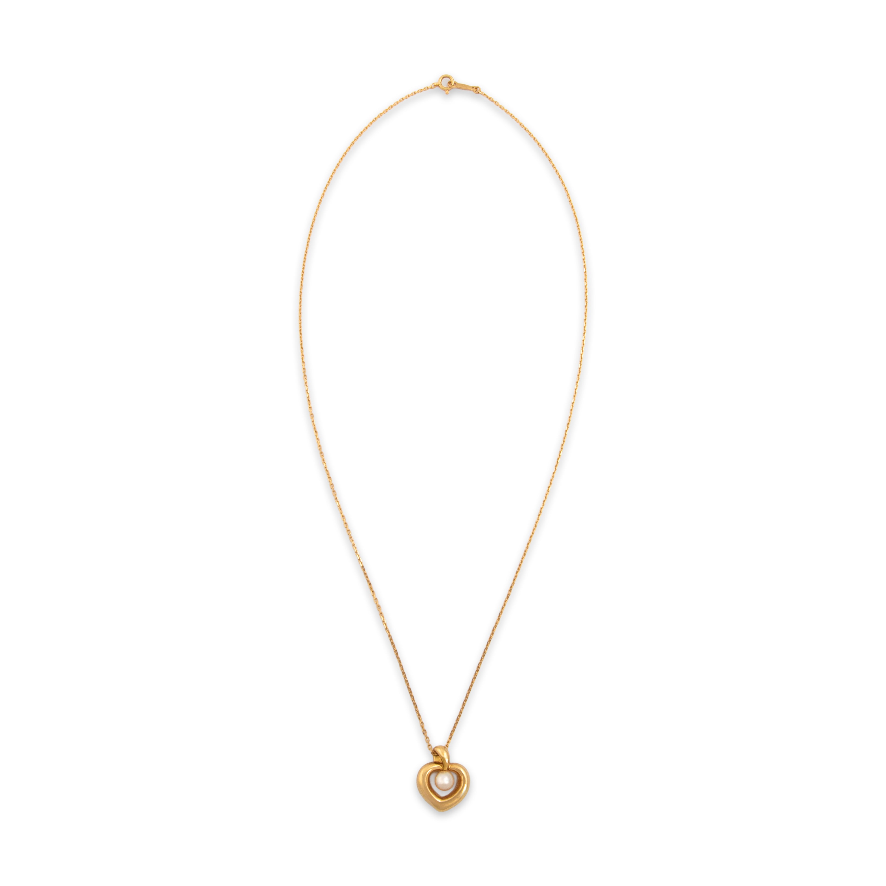 Vintage Mikimoto 18k Yellow Gold Pearl Romantic Floating Pearl Pendant - Overall view