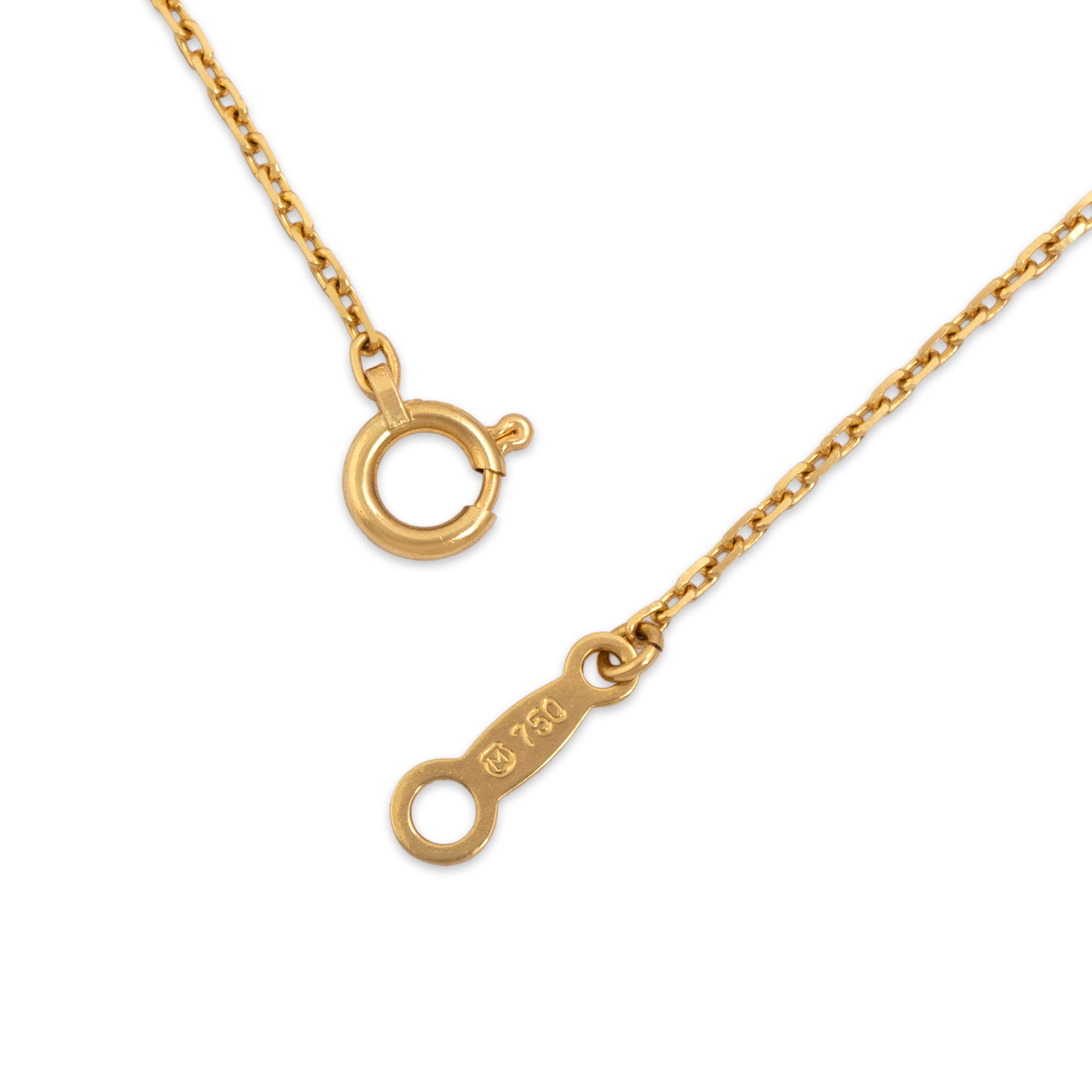 Vintage Mikimoto 18k Yellow Gold Pearl Romantic Floating Pearl Pendant - clasp view
