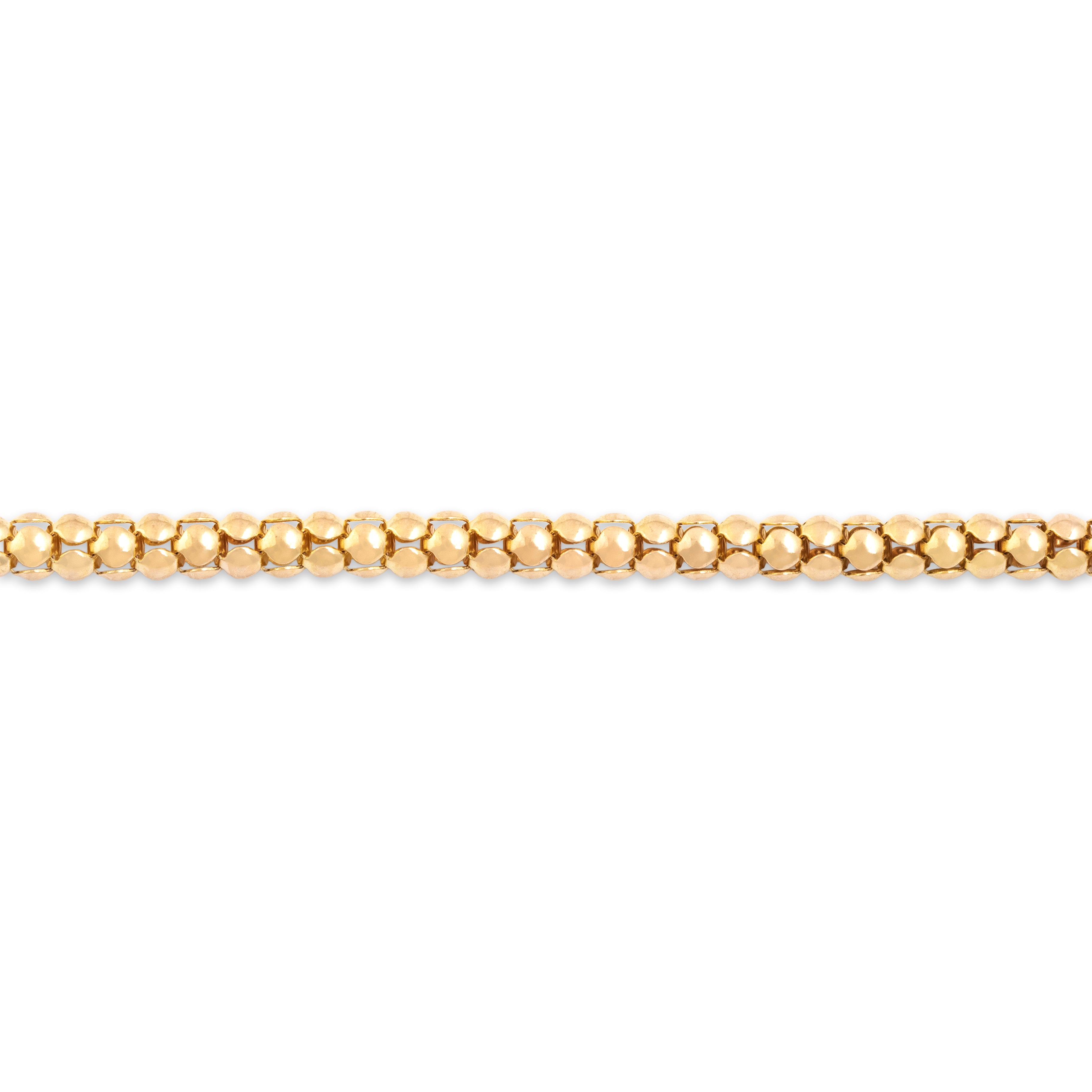 Vintage Italian 14k Yellow Gold Fantastic Open Bubble Link Bracelet - detail view 1