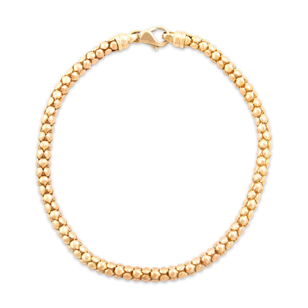 Vintage Italian 14k Yellow Gold Fantastic Open Bubble Link Bracelet 8