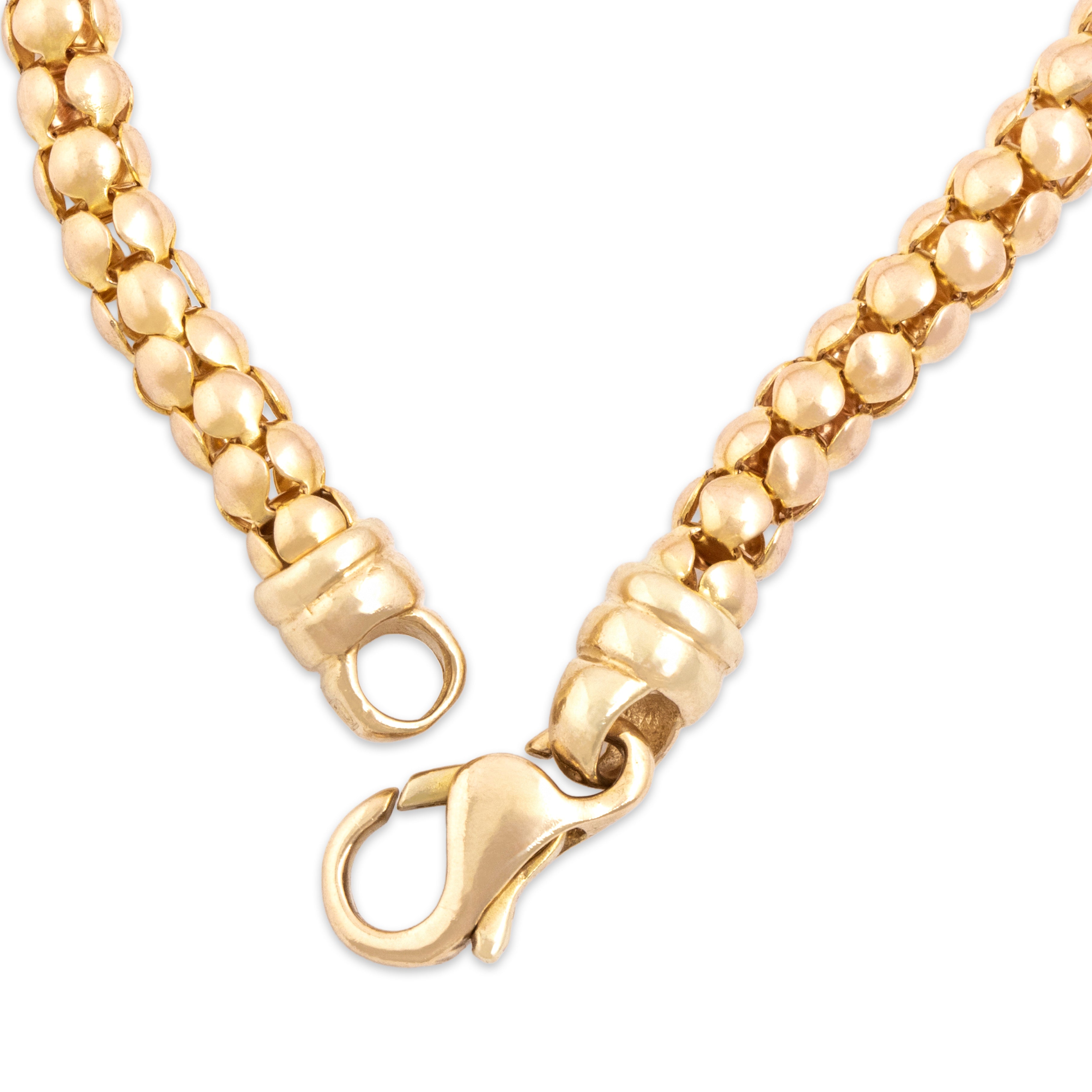 Vintage Italian 14k Yellow Gold Fantastic Open Bubble Link Bracelet - clasp view