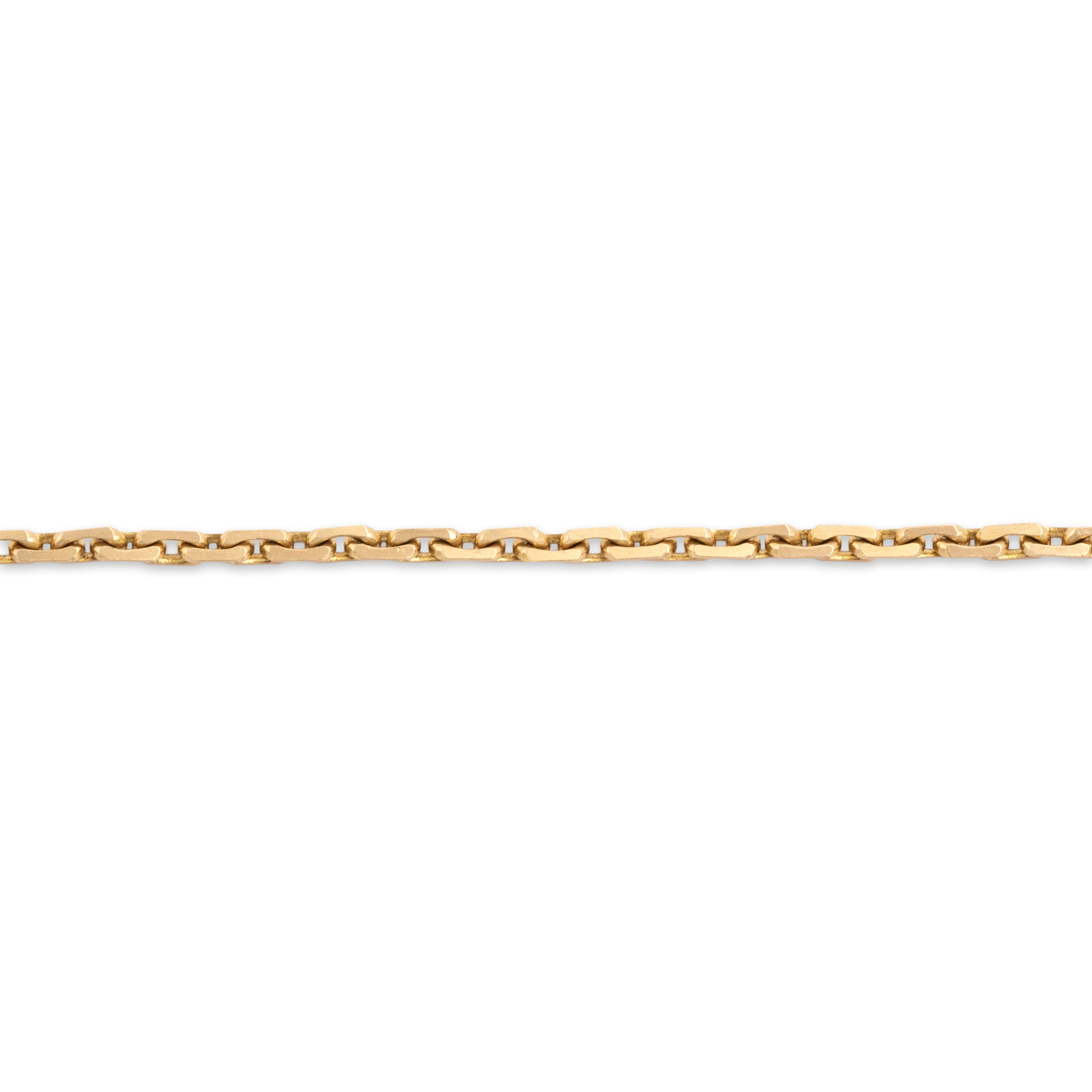 Vintage Italian 10k & 14k Yellow Gold Sleek Diamond-Cut Cable Link Bracelet - detail view #1