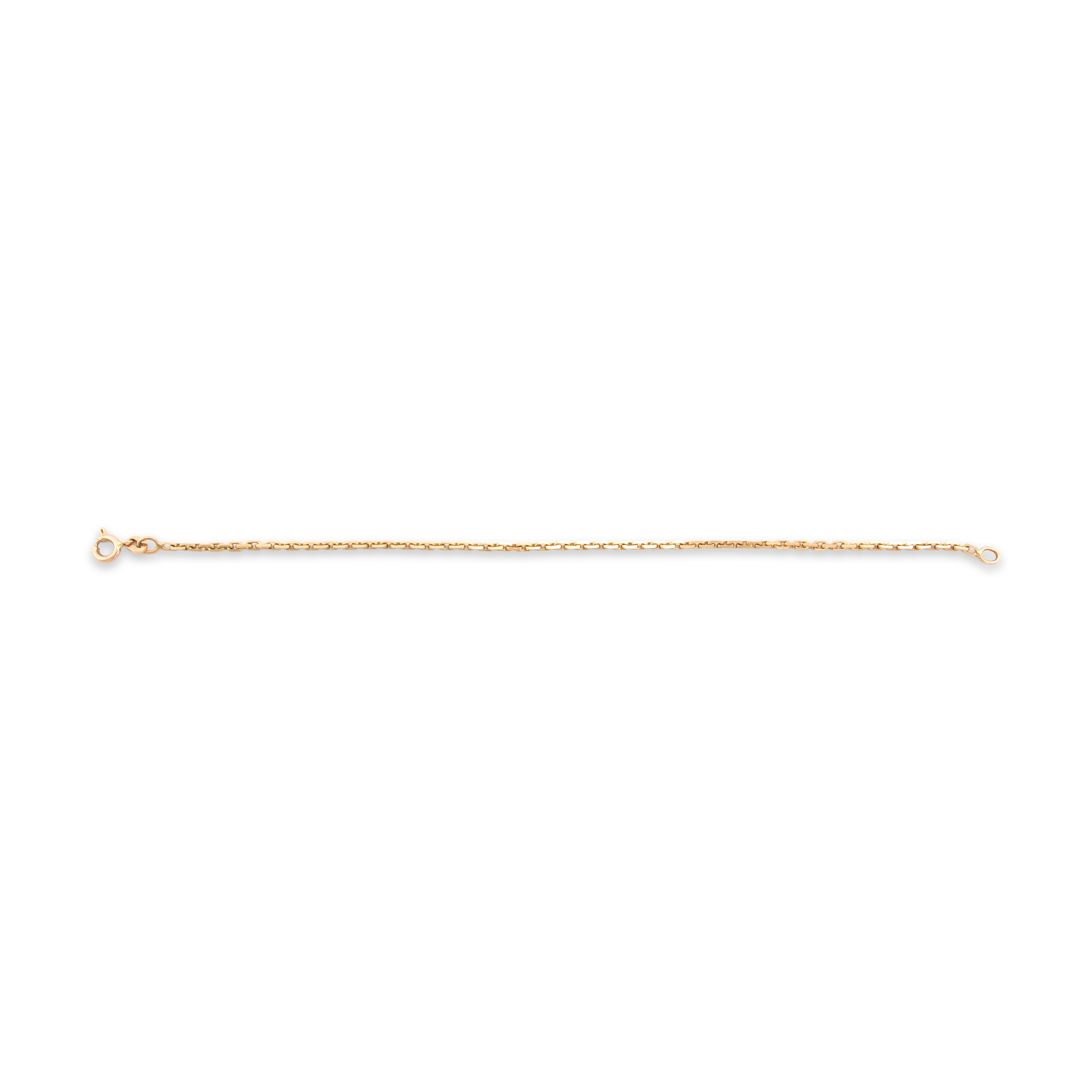 Vintage Italian 10k & 14k Yellow Gold Sleek Diamond-Cut Cable Link Bracelet - Overall view