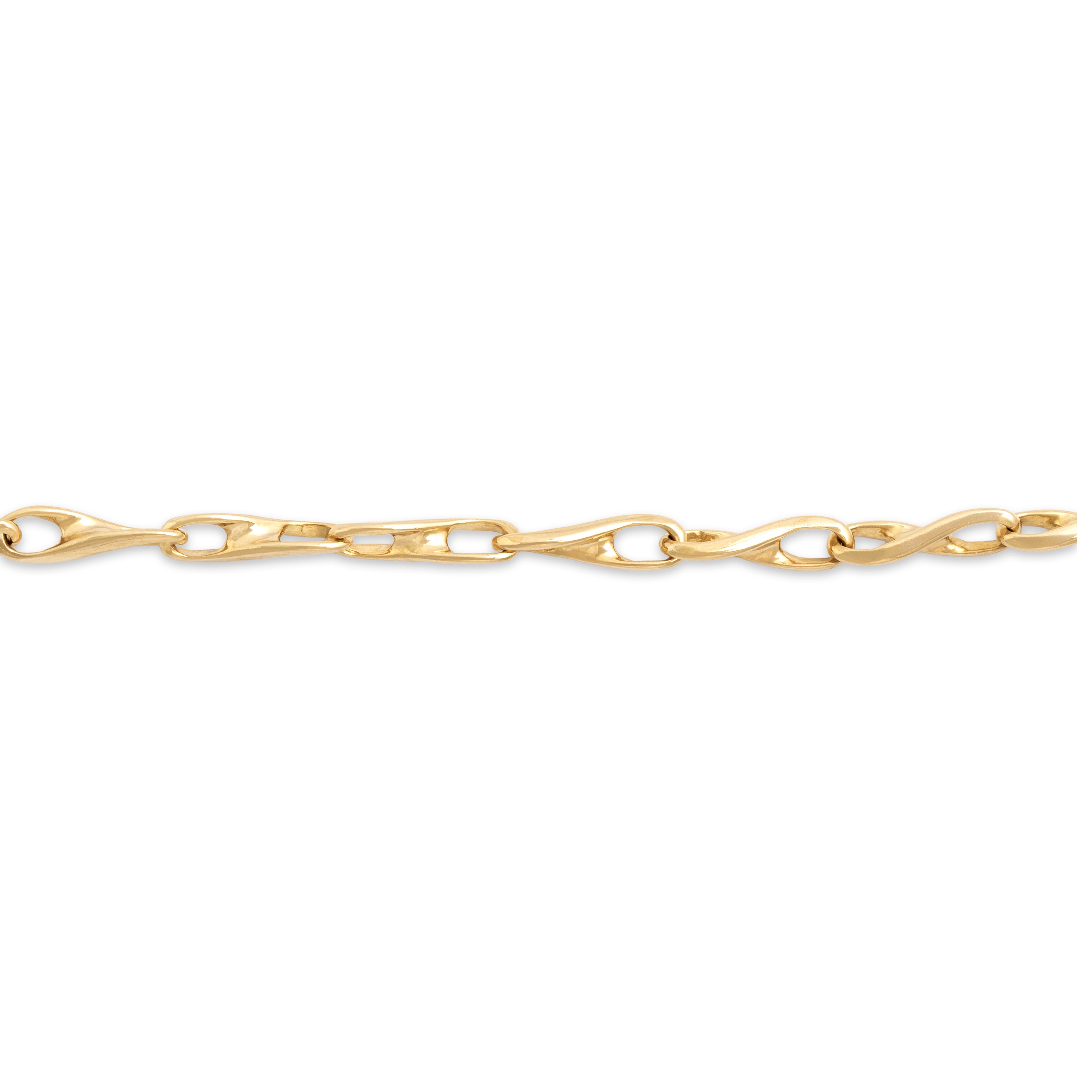 Vintage 14k Yellow Gold Stylized Figure-8 Link Bracelet 7
