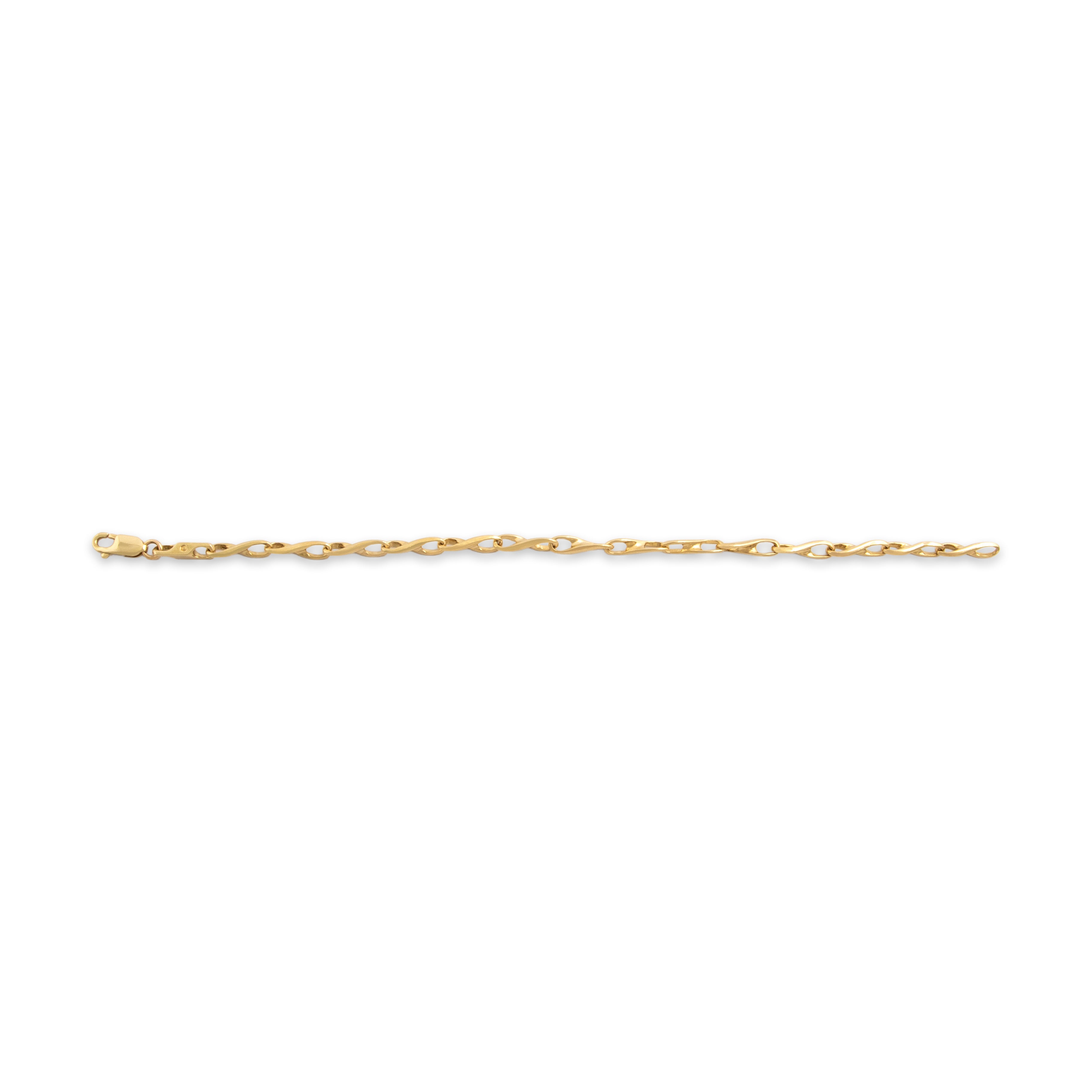 Vintage 14k Yellow Gold Stylized Figure-8 Link Bracelet 7
