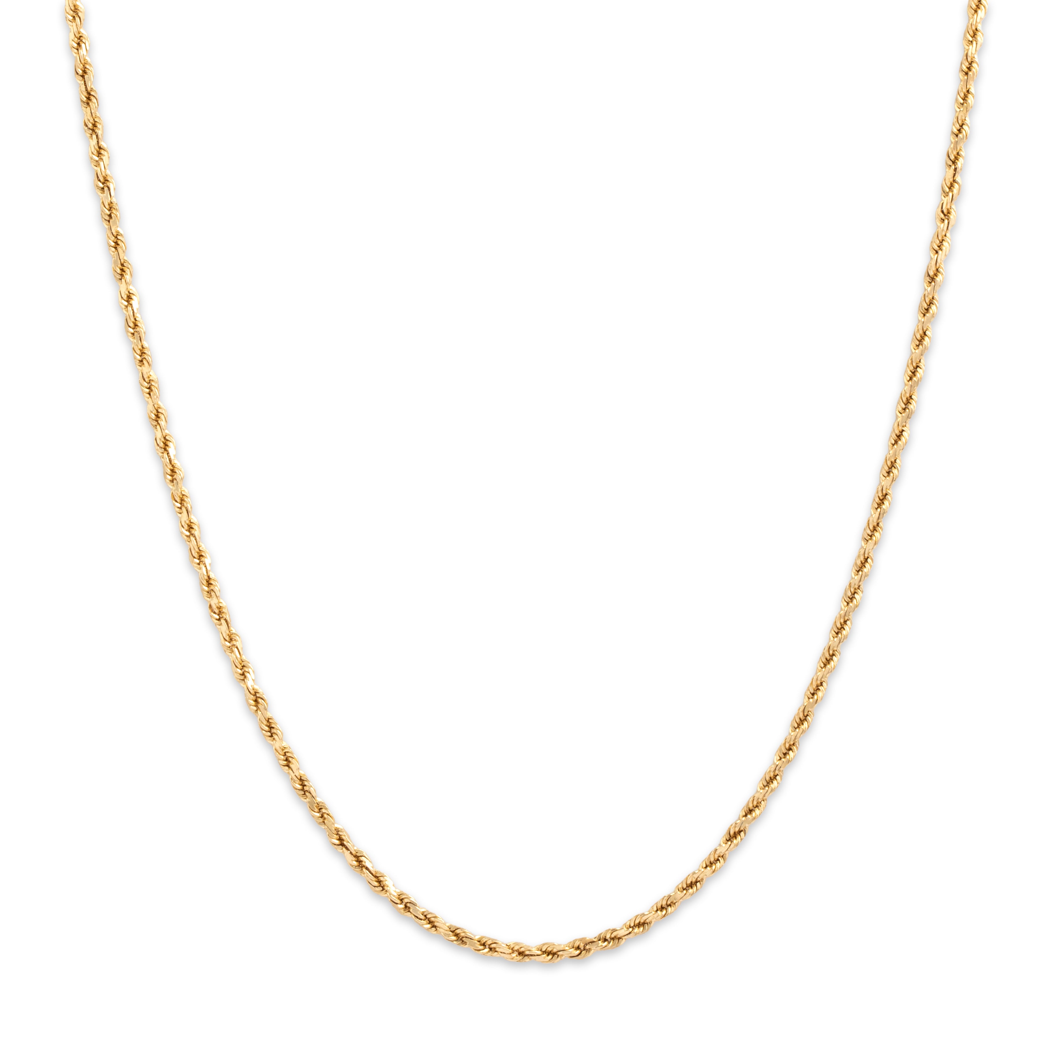 Vintage 14k Yellow Gold Gleaming Rope Link 1.7mm Chain - Close-up view