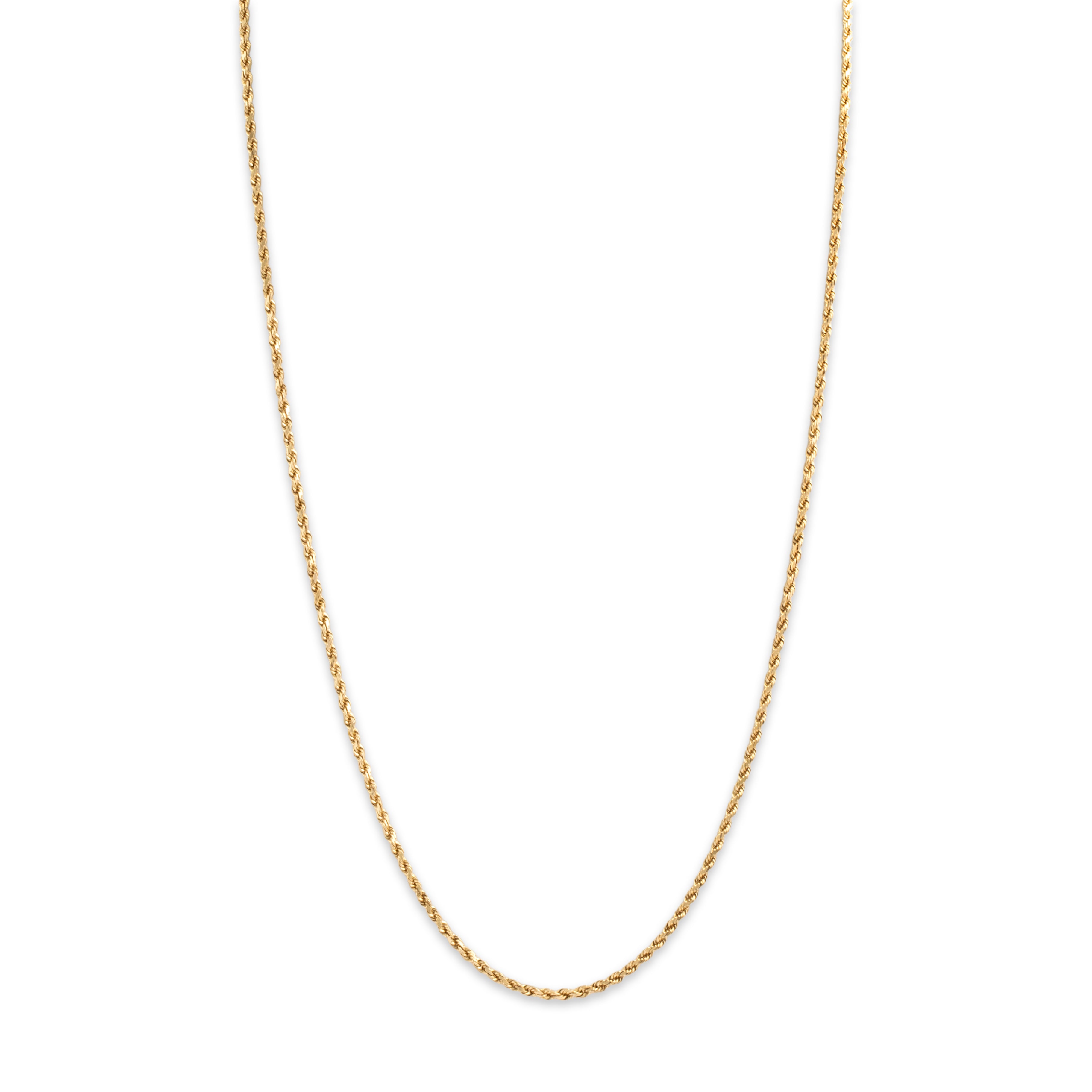 Vintage 14k Yellow Gold Gleaming Rope Link 1.7mm Chain - detail view #1