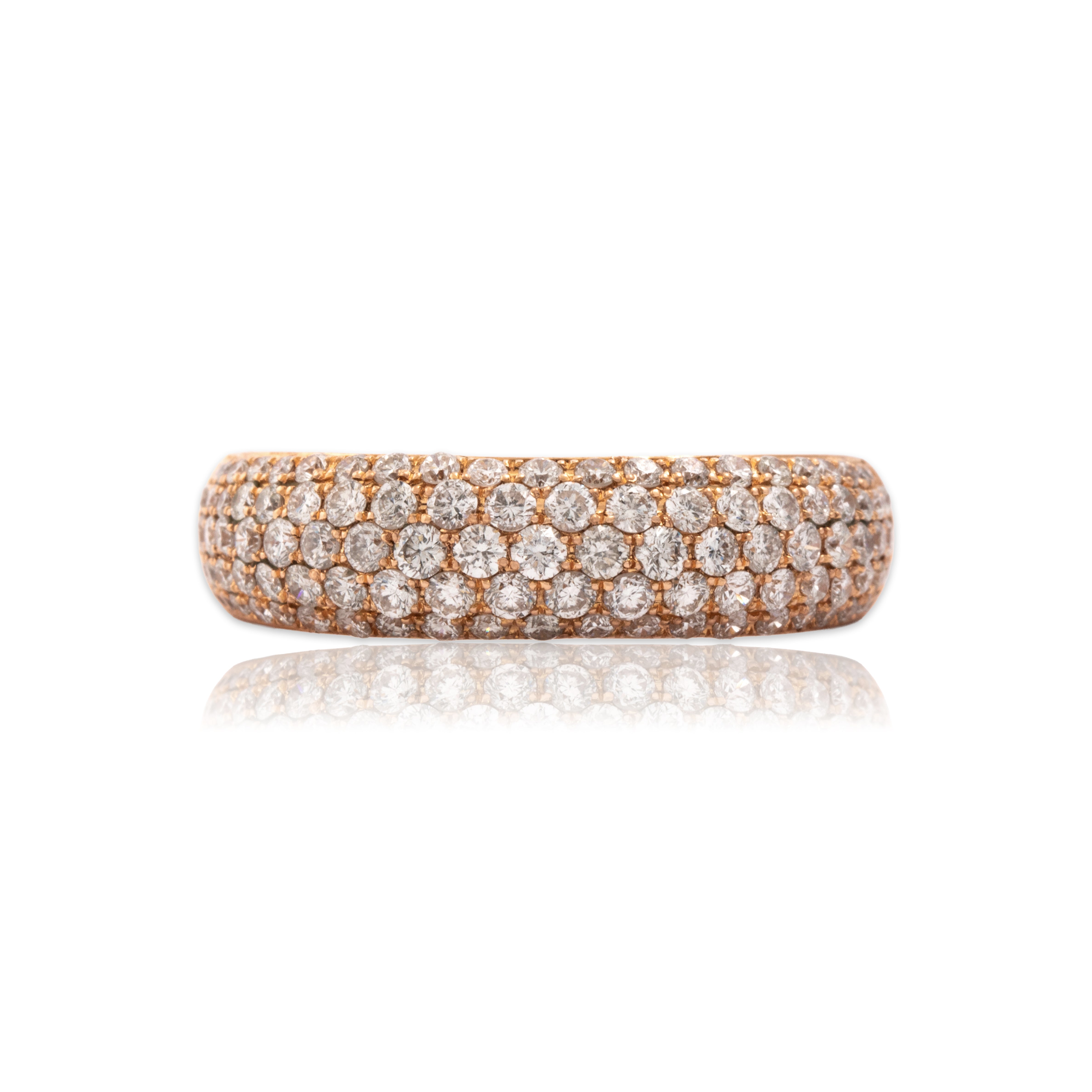 Estate 18k Rose Gold .72cttw Diamond Domed Pavé Band Ring 7.00
